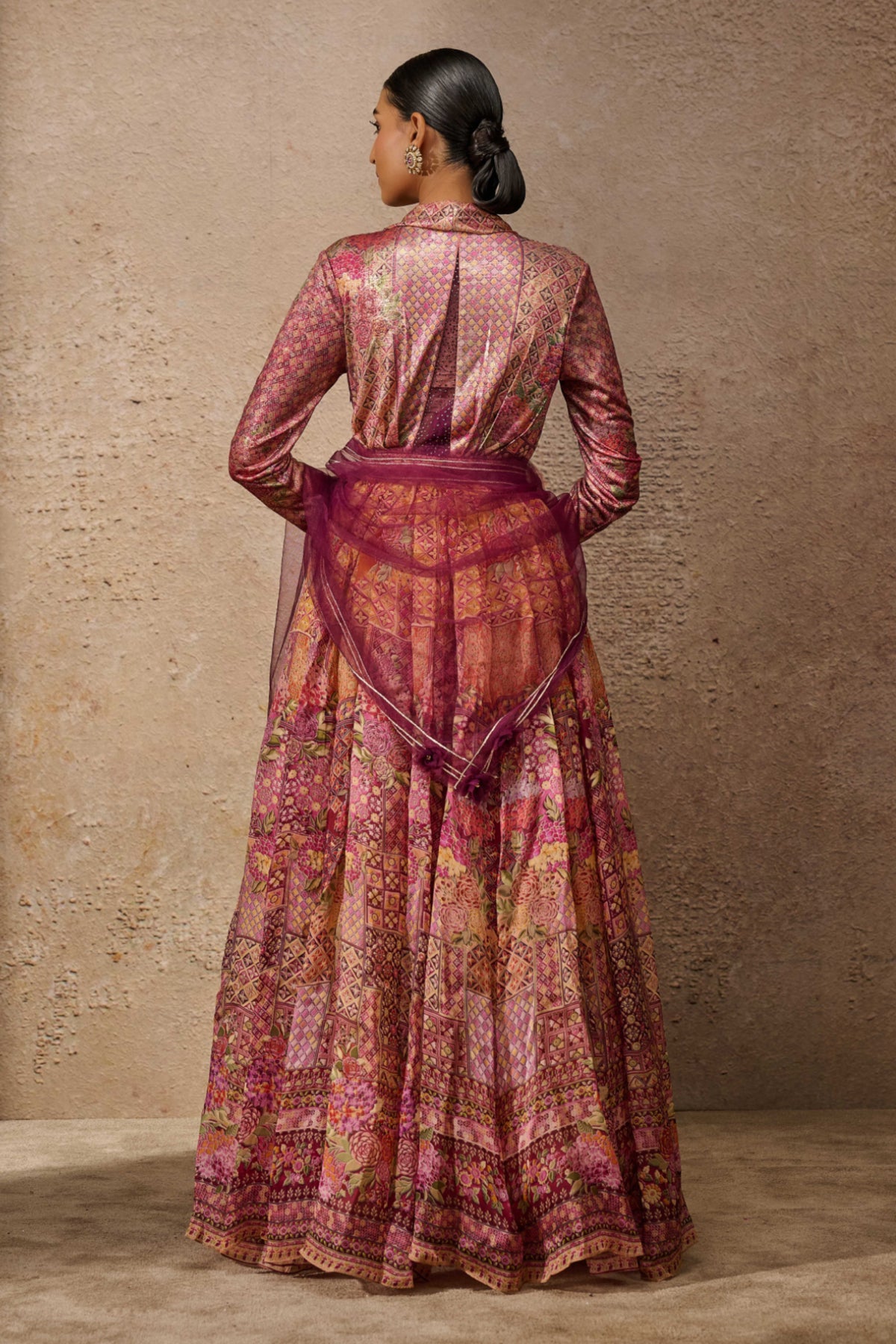 Foil Jersey Printed Anarkali Set