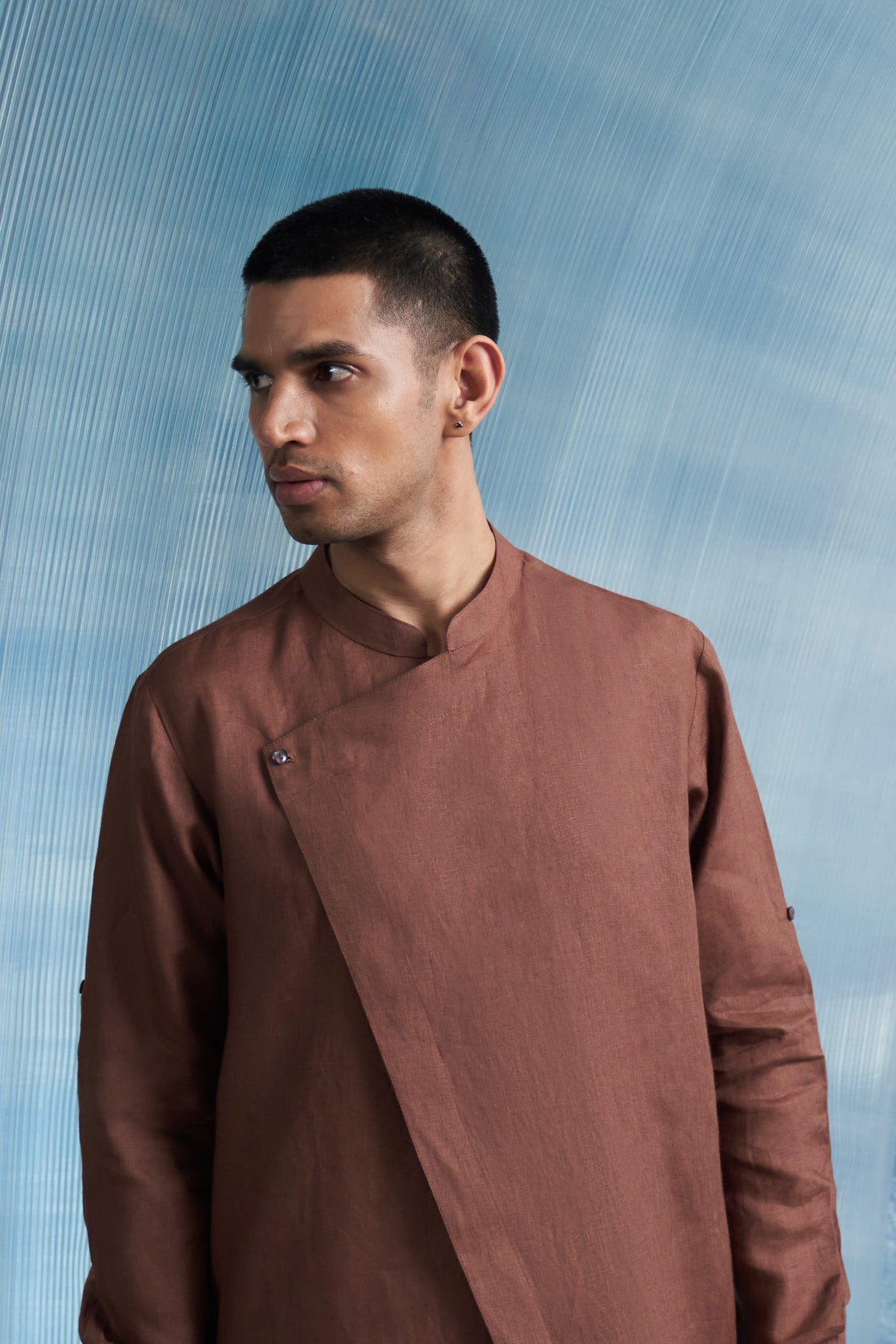 Woody Brown Slant Kurta Set