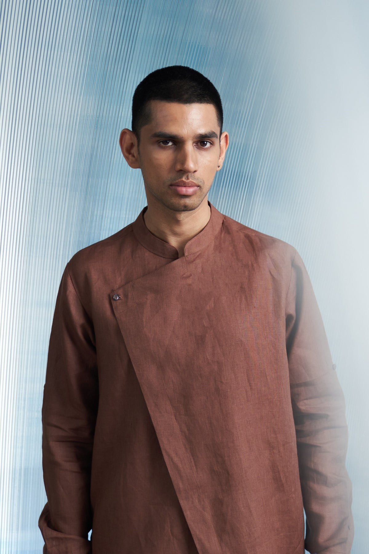 Woody Brown Slant Kurta Set