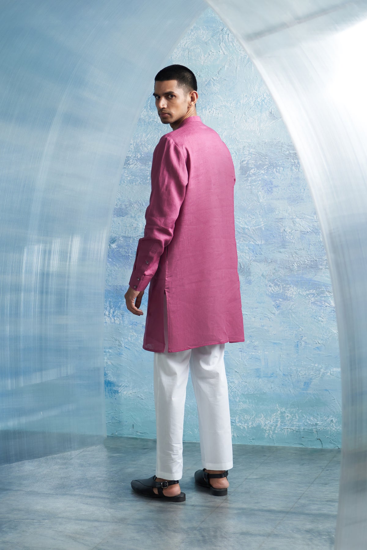 Grape Pink Placket Kurta Set