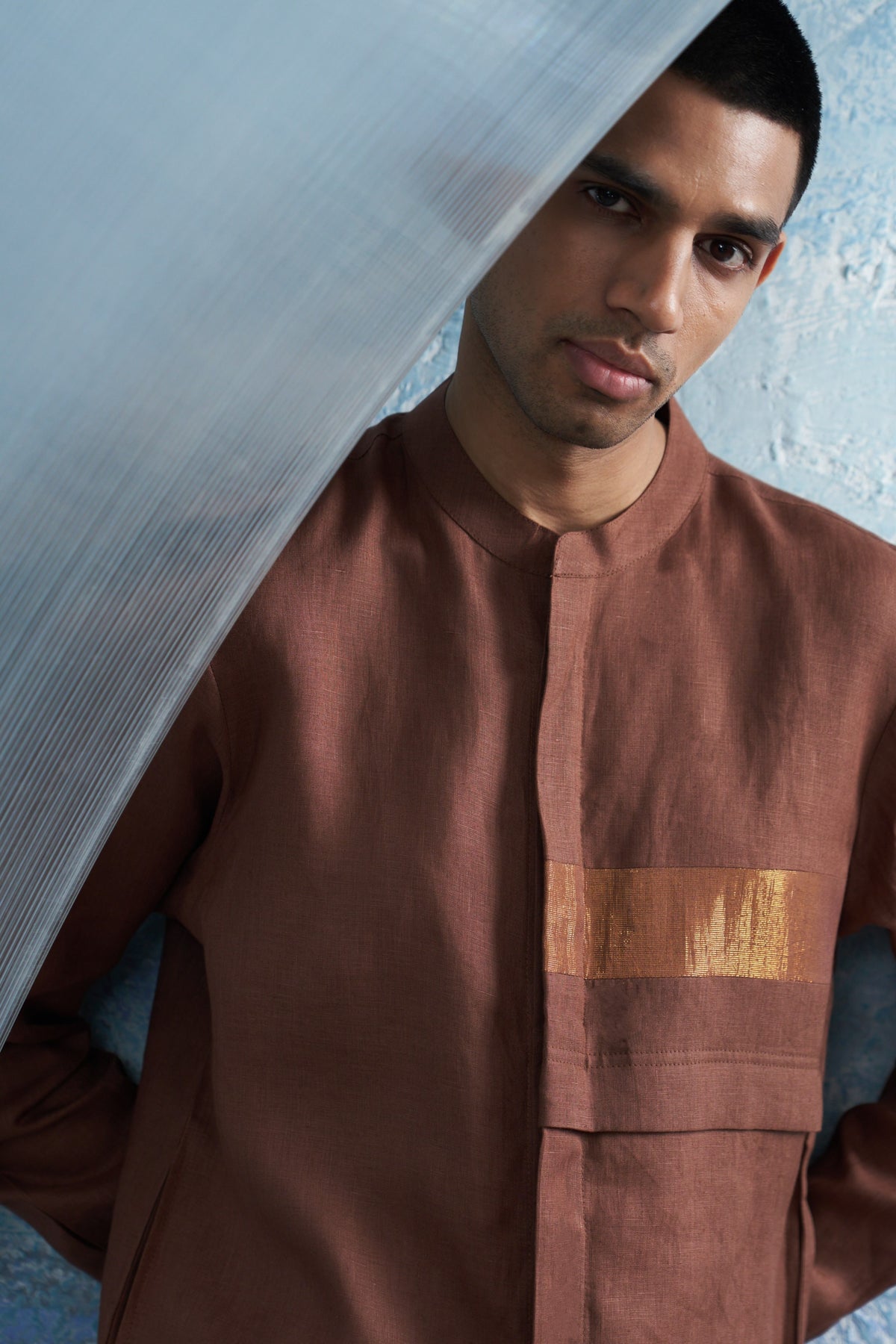 Woody Brown Placket Kurta Set