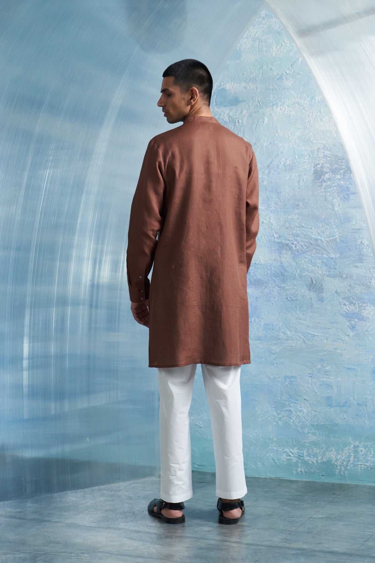 Woody Brown Placket Kurta Set