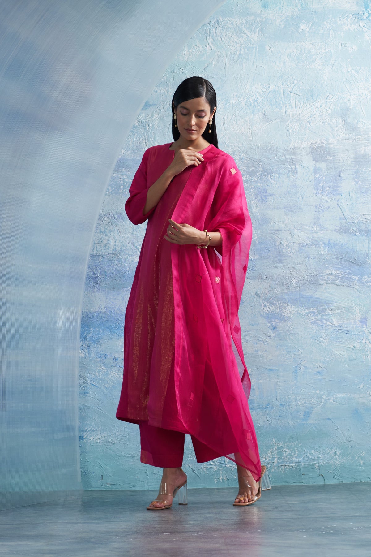 Aura Fuschia Kurta Set