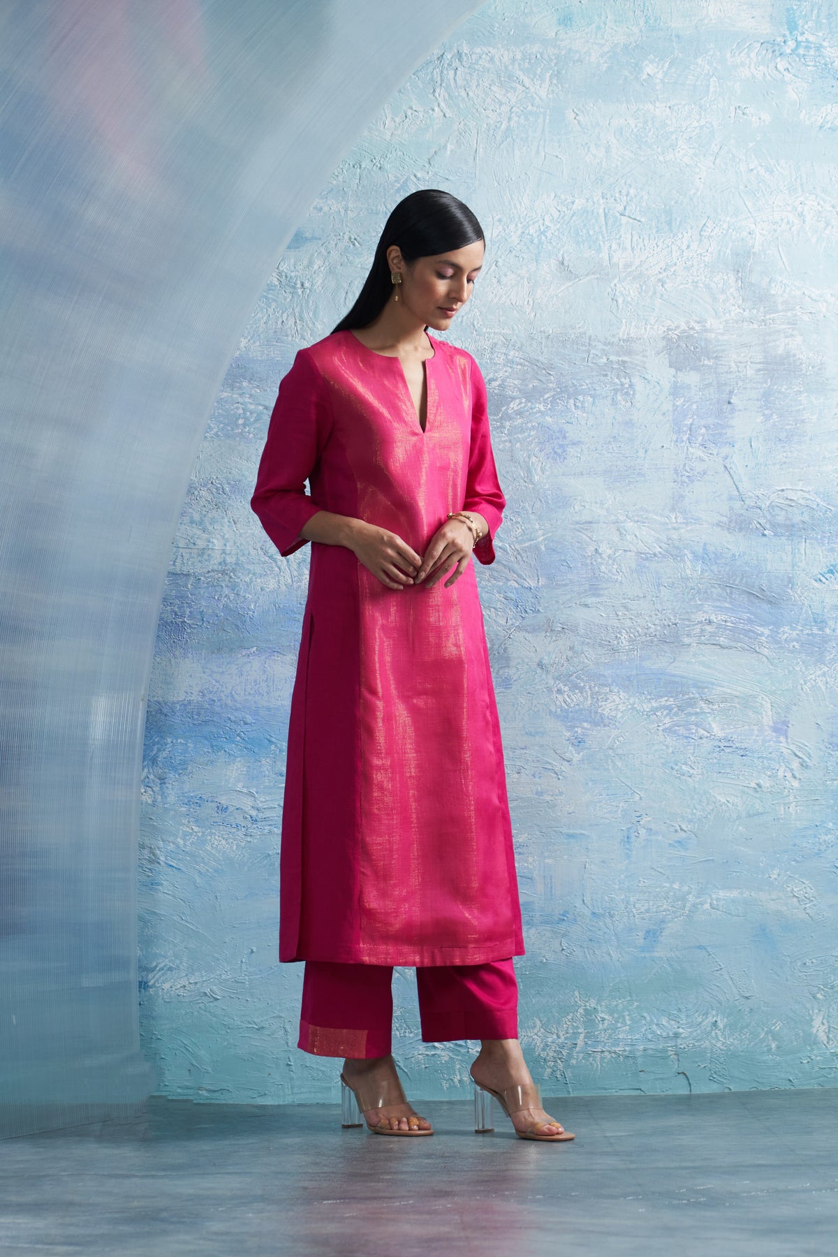 Aura Fuschia Kurta Set