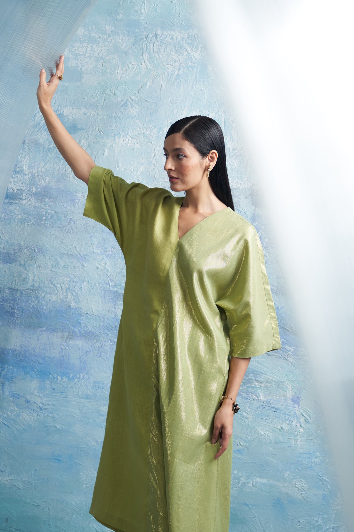 Aura Sheen Green Kurta Set