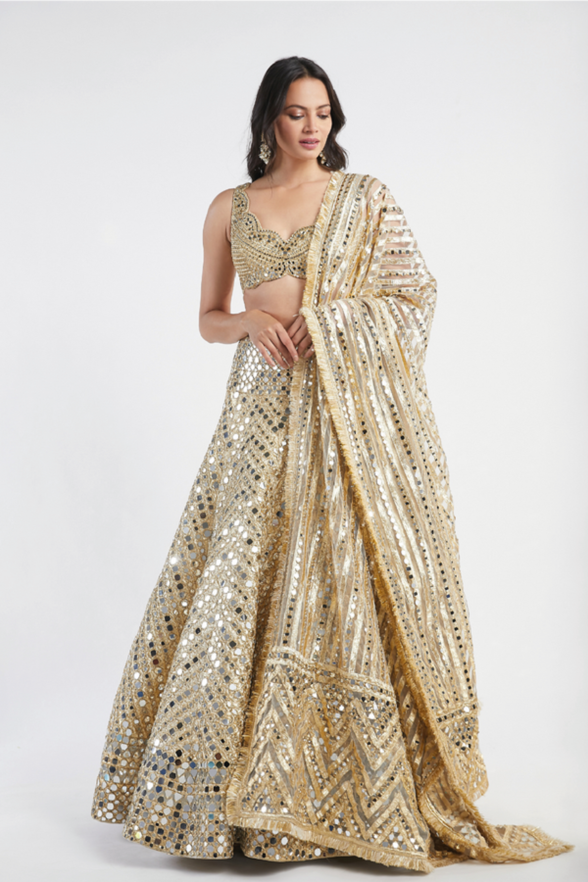 Golden embellished lehenga set