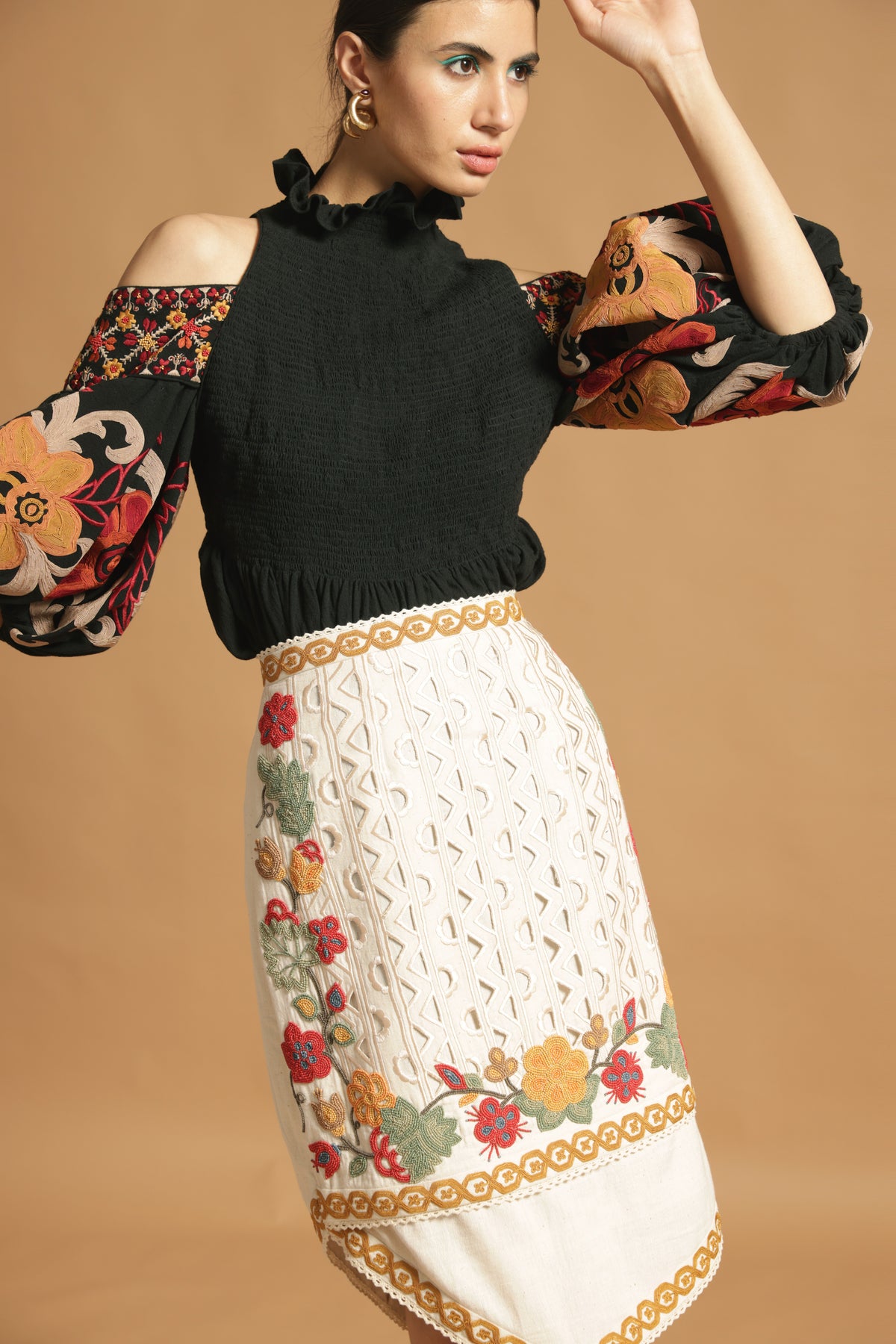 Ivory kala cotton skirt
