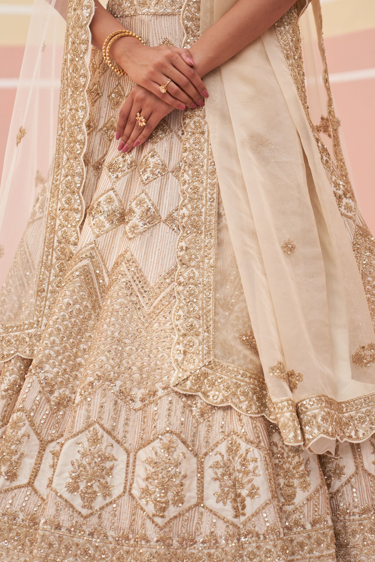 Ivory Lehenga Set