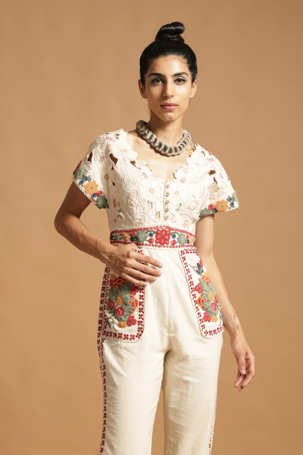 Ivory kala cotton jumpsuit