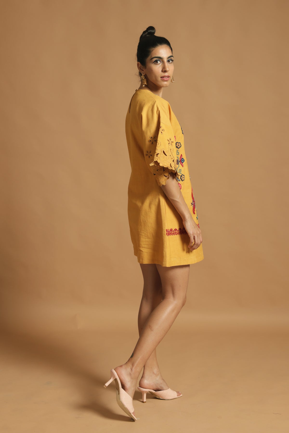 Yellow kala cotton dress