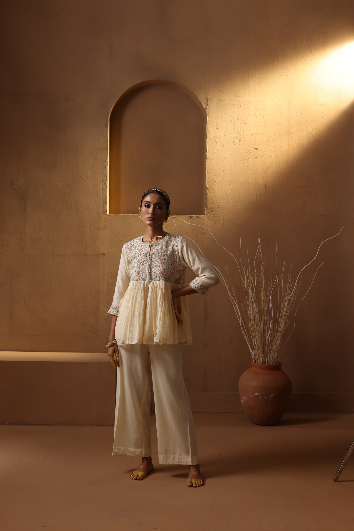 Ivory Shikhi Gathered Co-Ord Set