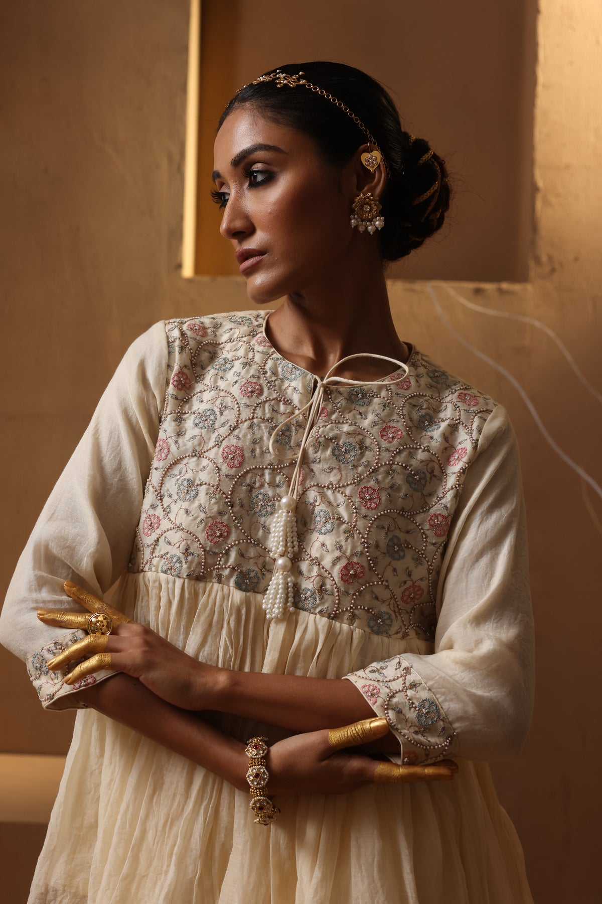 Ivory Shikhi Gathered Co-Ord Set