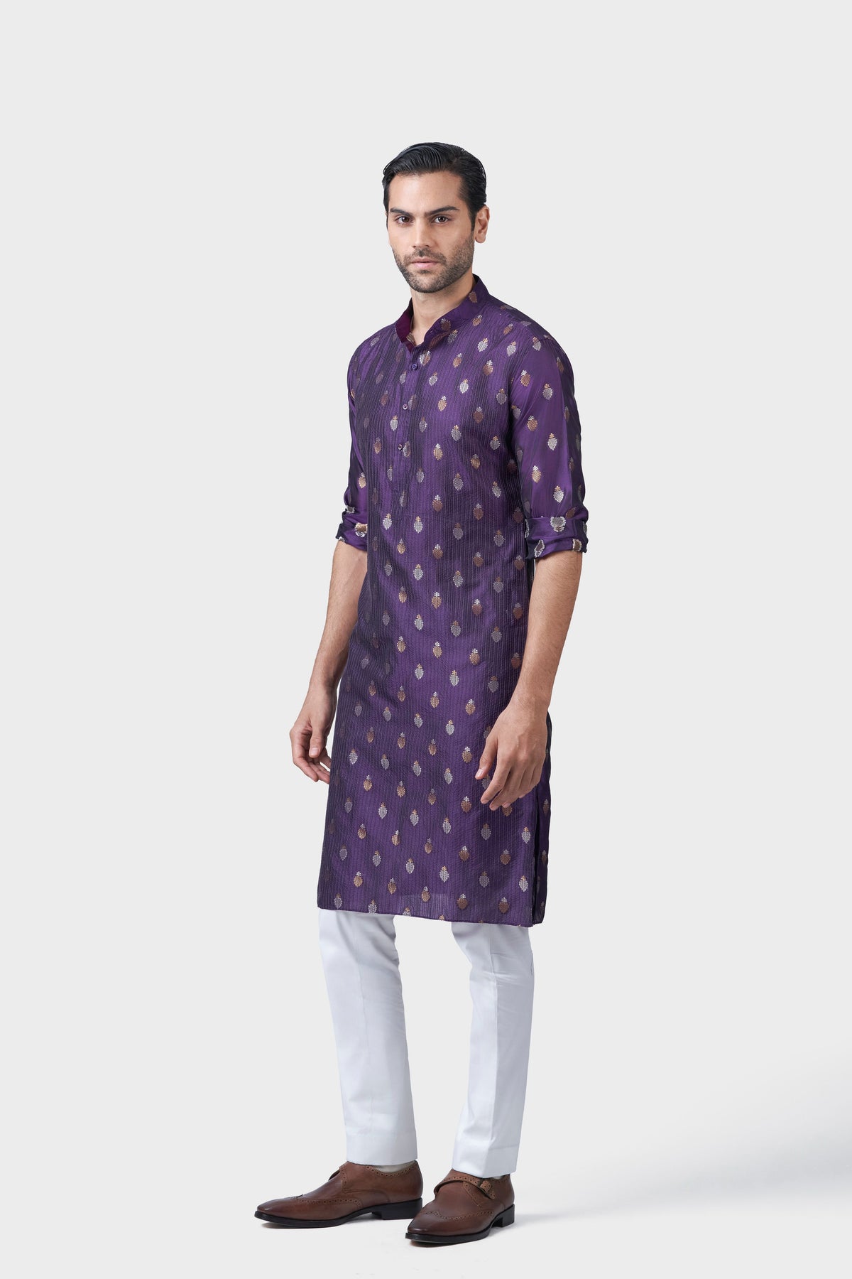 The Aubergine Butti Kurta