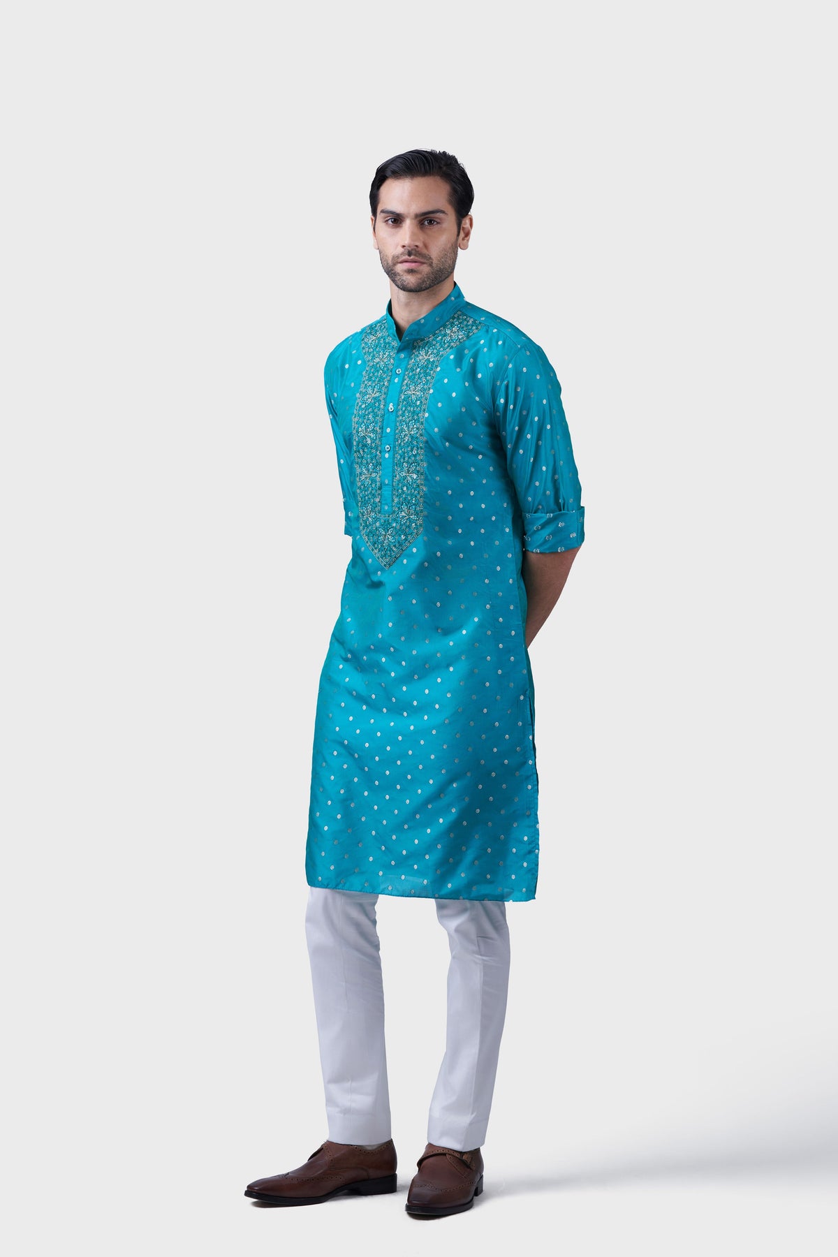 The Flora Jacquard Butti Kurta