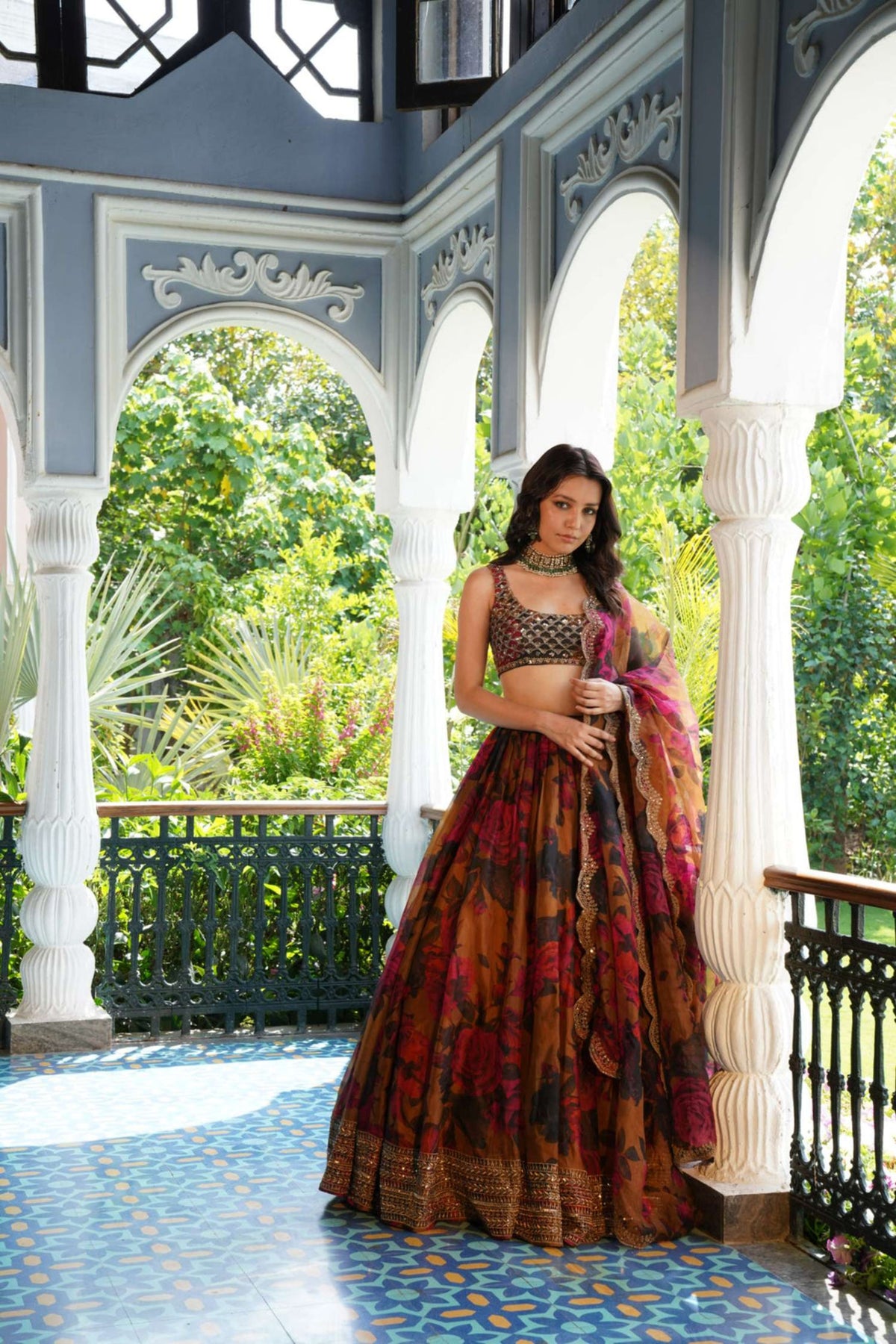 Mustard Floral Lehenga Set