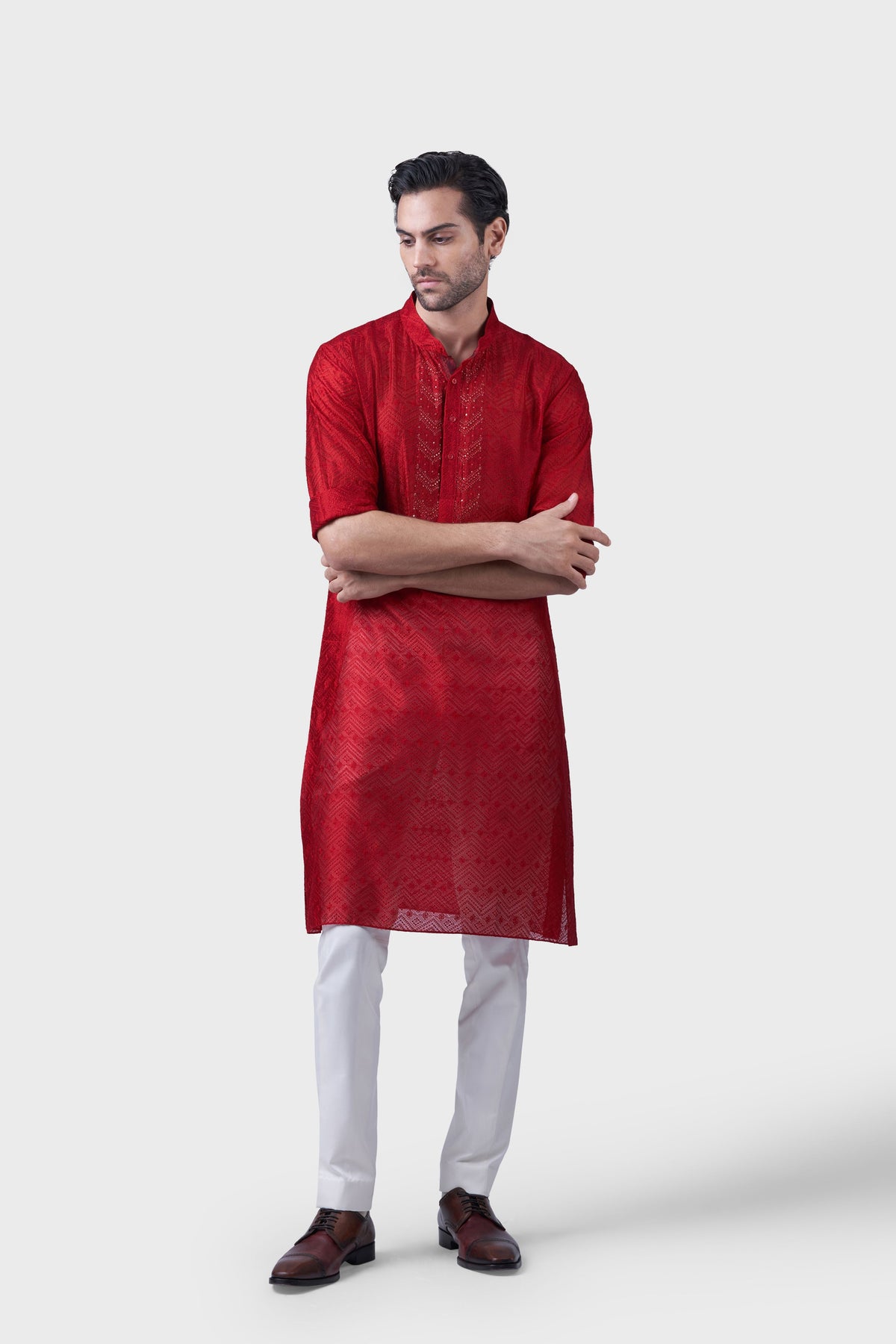 The Gilded Scarlet Kurta