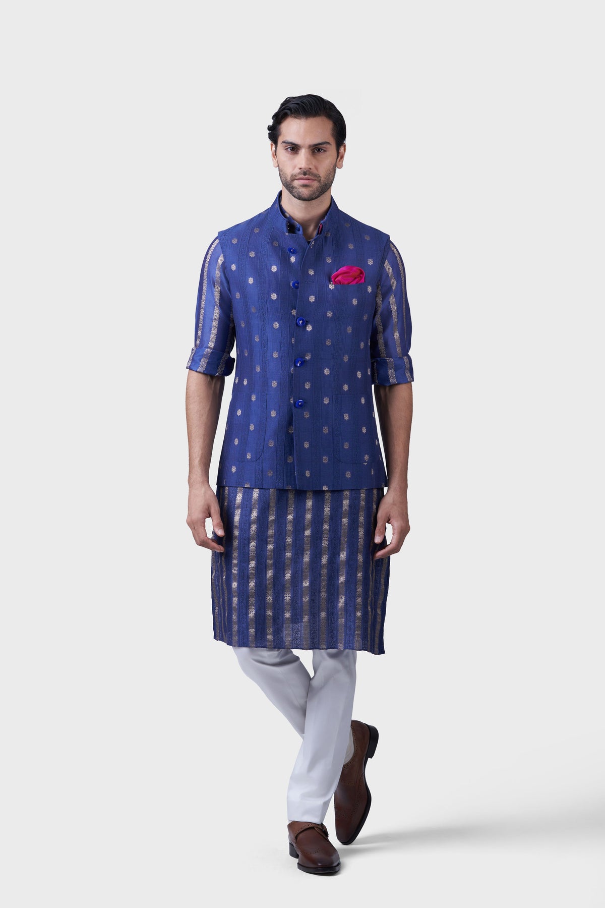 The Indigo Butti Waistcoat