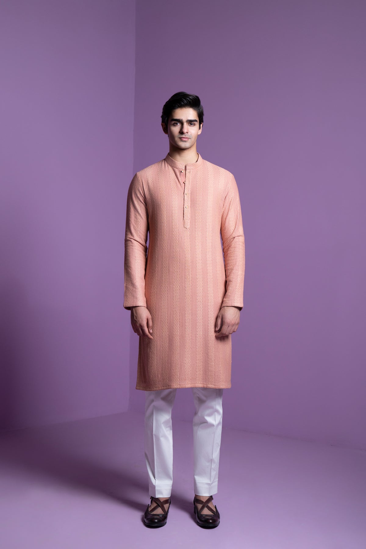 Salmon Pink Kurta Set