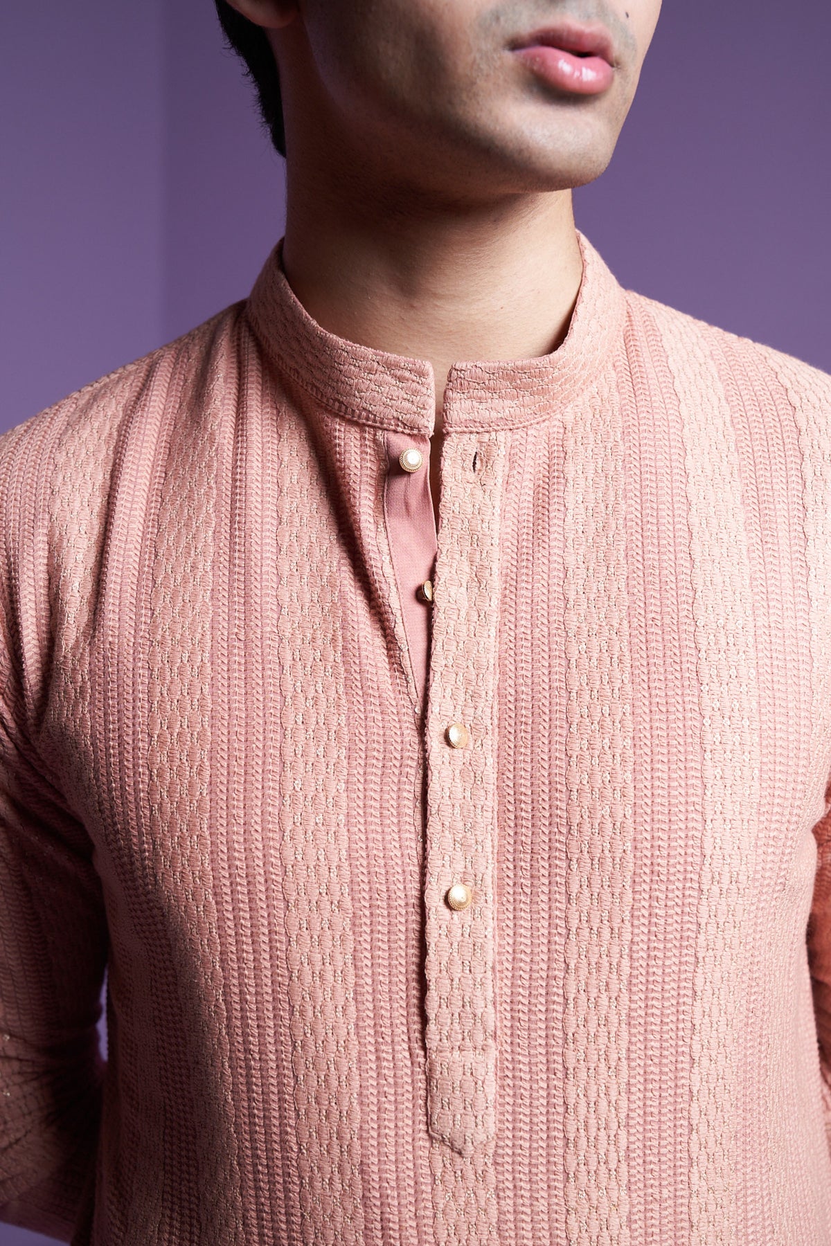 Salmon Pink Kurta Set