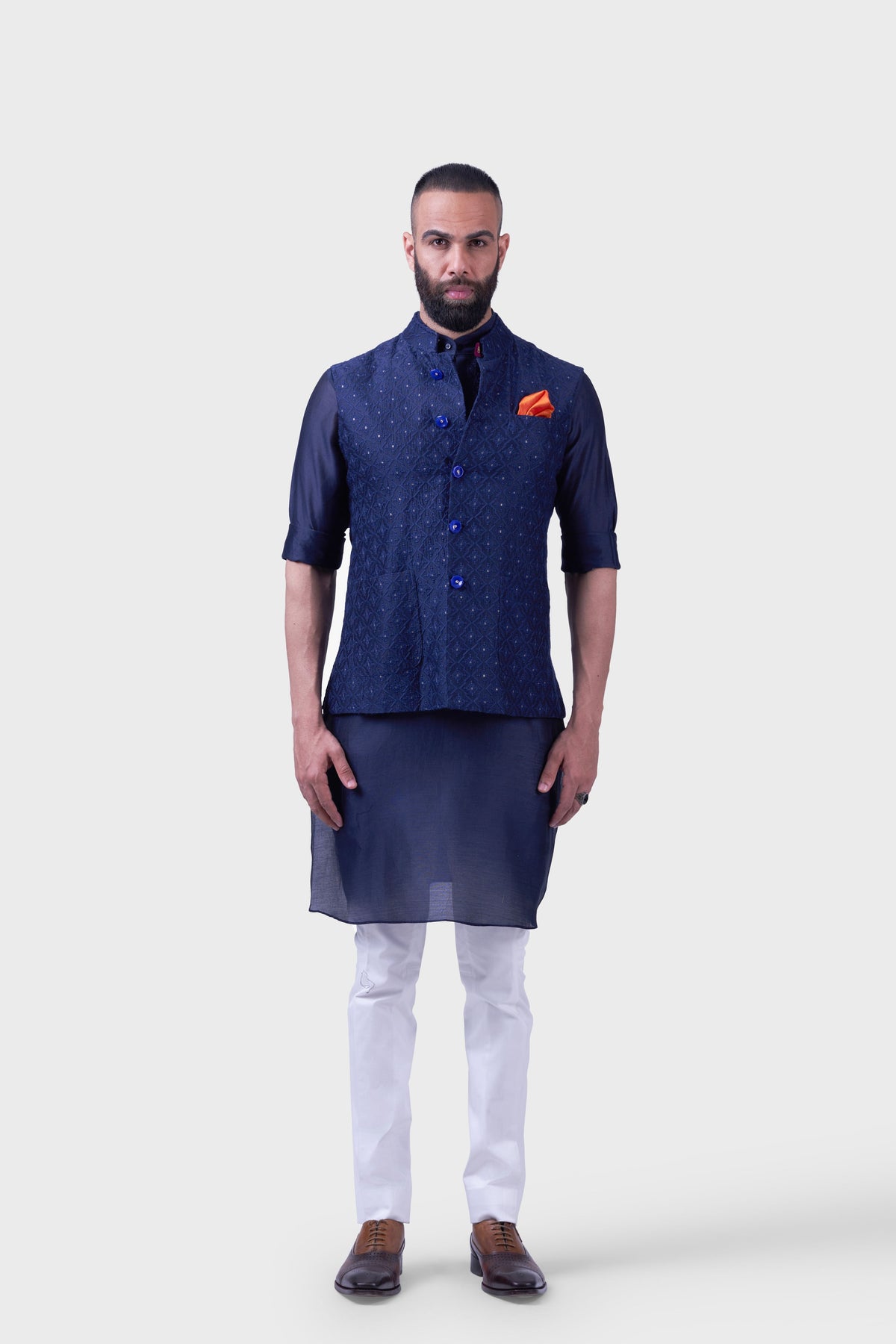 The Midnight Jharokha Jaali Waistcoat