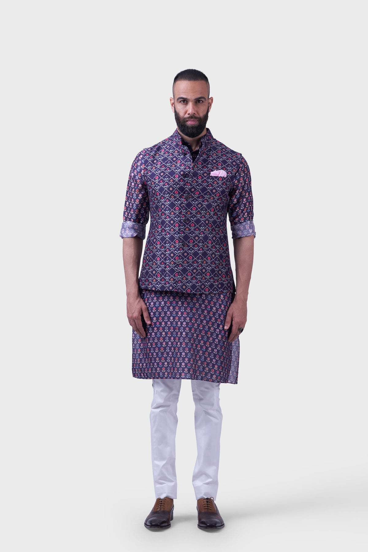 The Printed Jharokha Butti Waistcoat