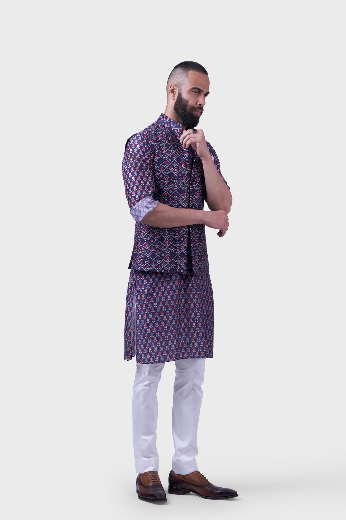 The Printed Jharokha Butti Waistcoat