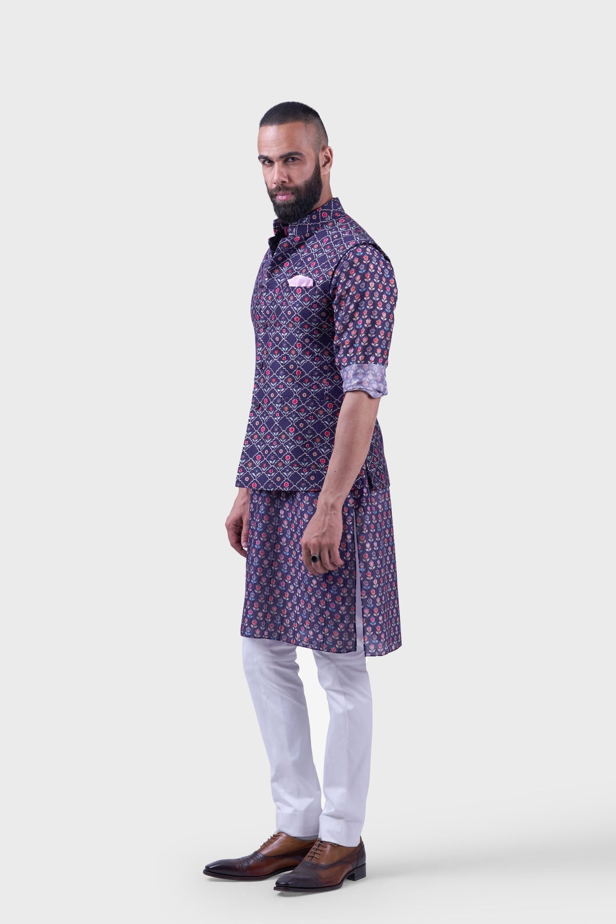 The Printed Jharokha Butti Waistcoat