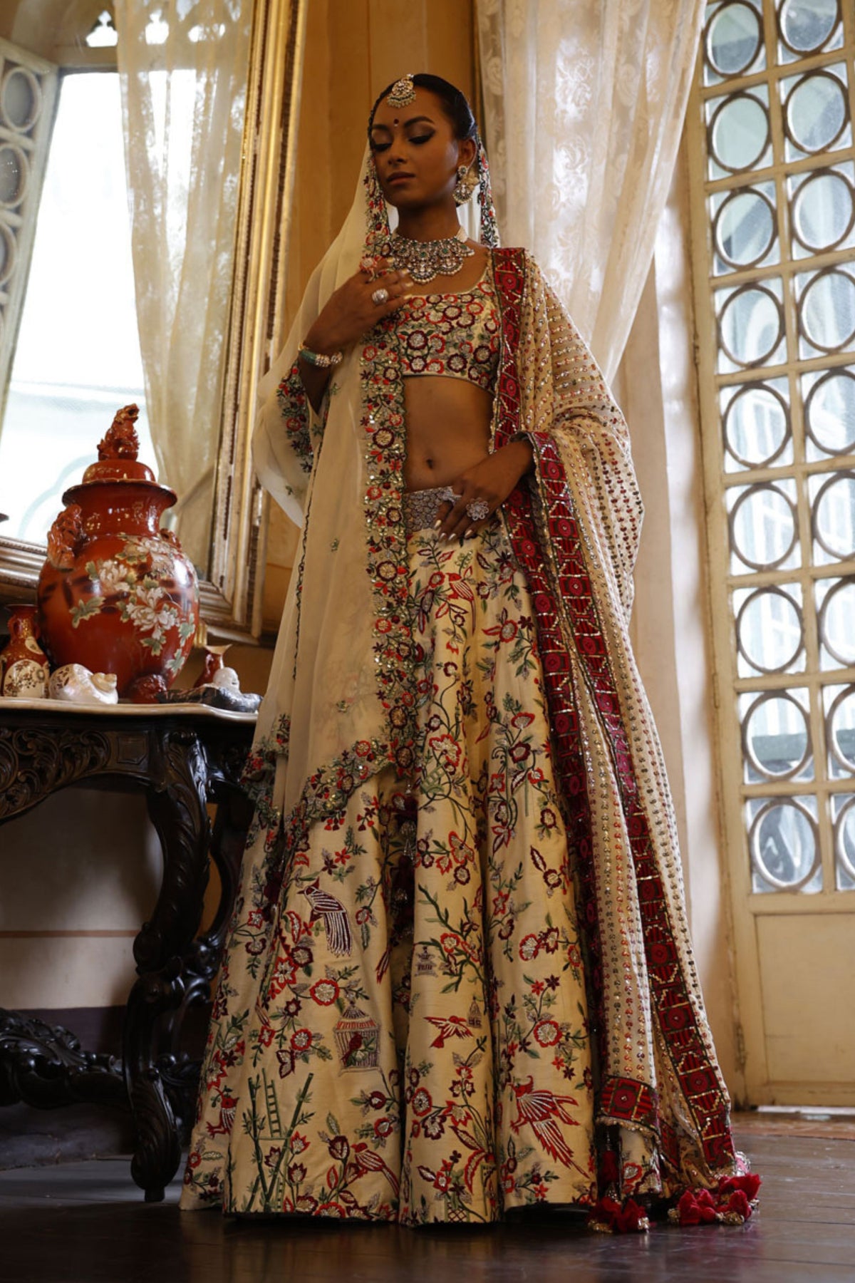 Ivory Lehenga Set