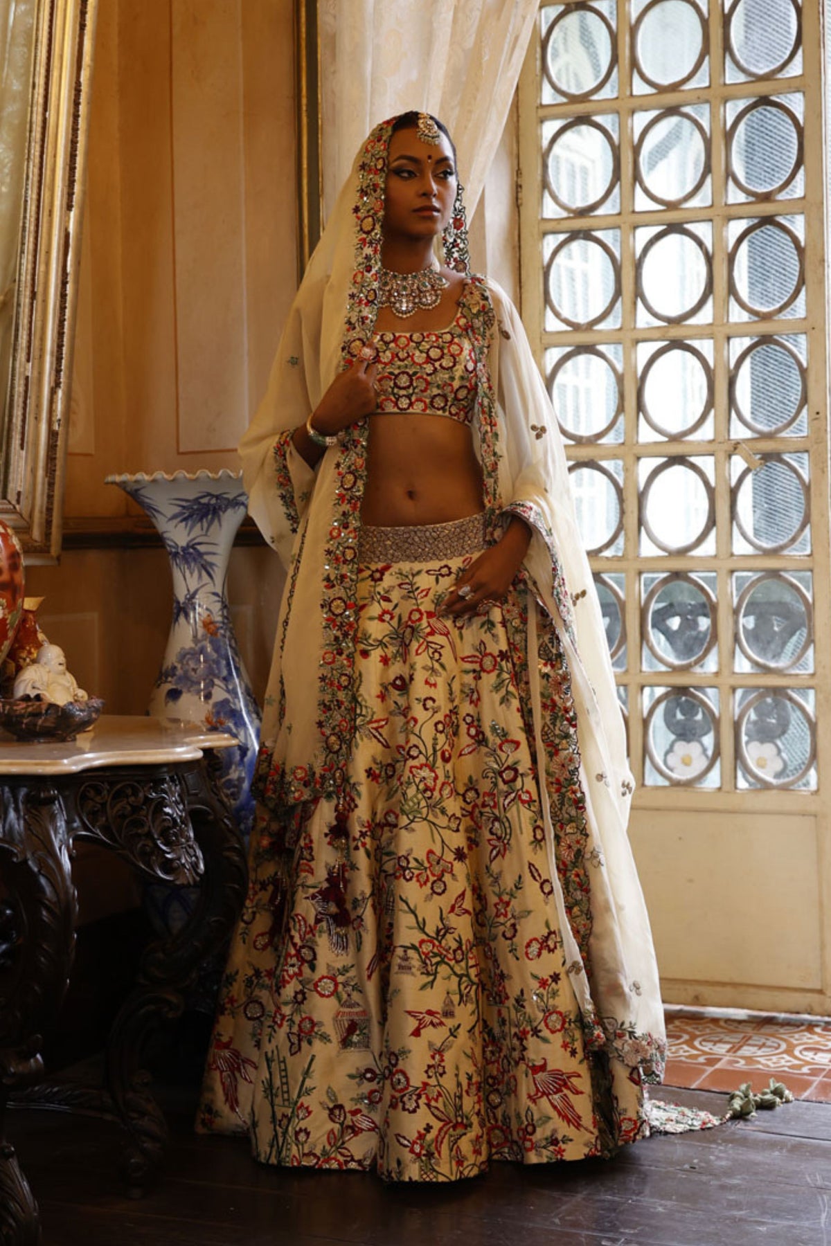 Ivory Lehenga Set