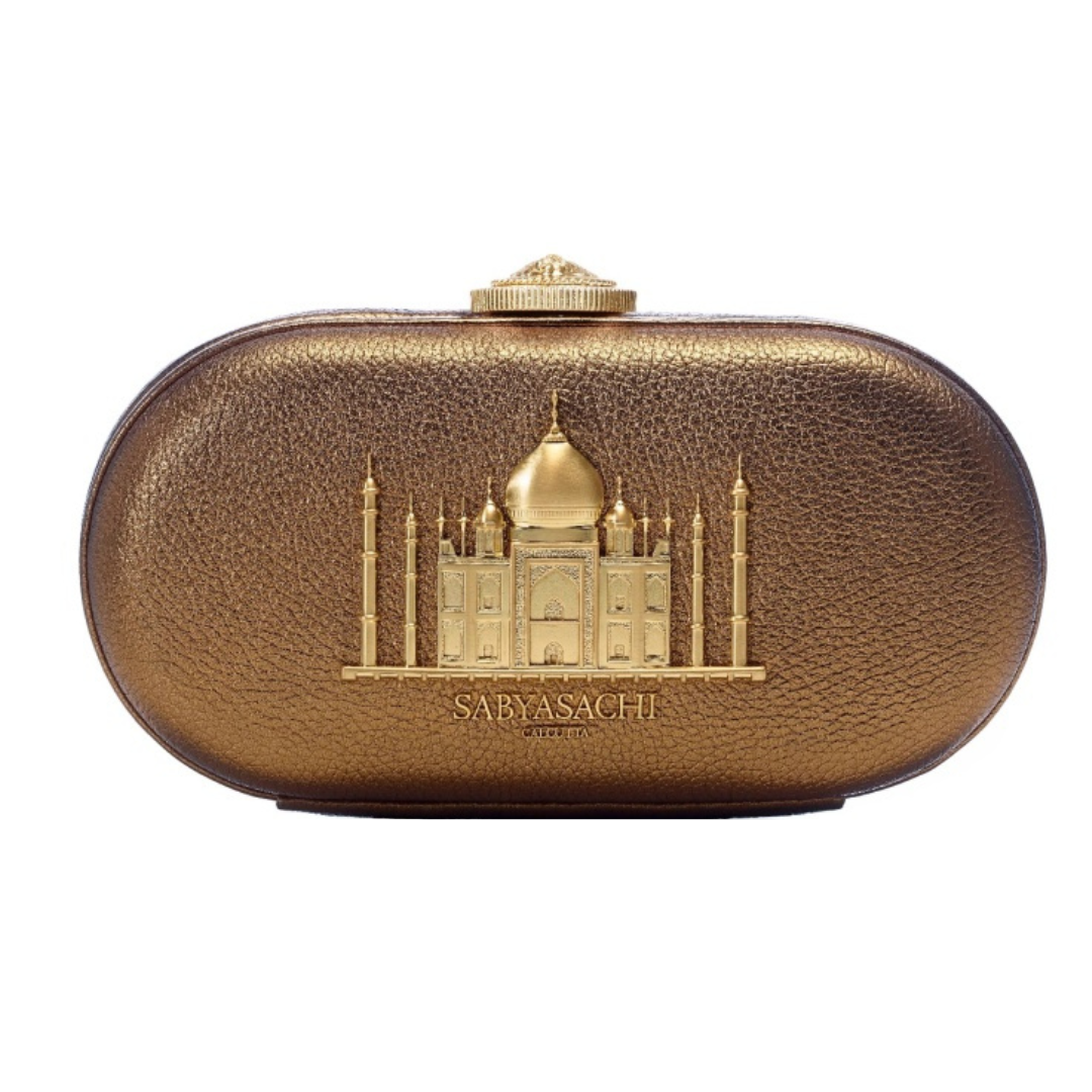 Gold minaudiere clutch hotsell