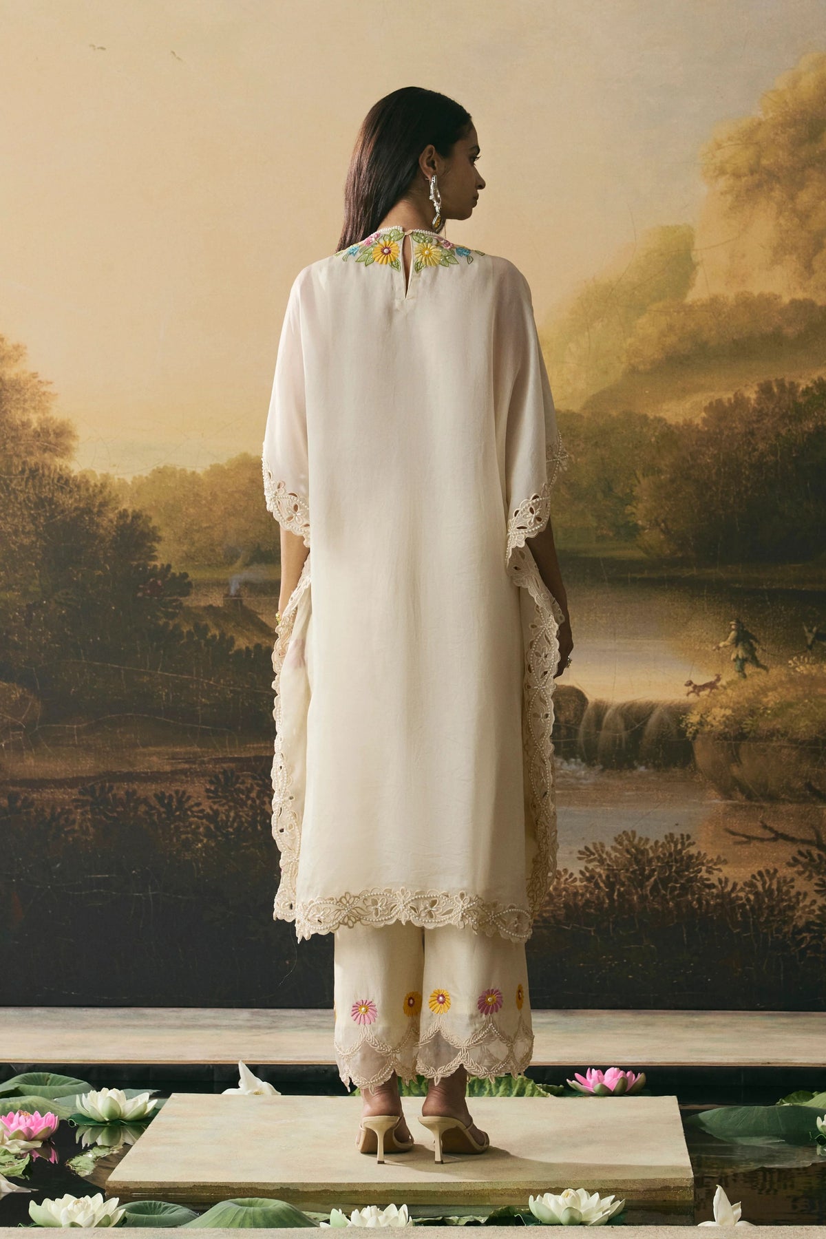 Ivory Floral Kaftan