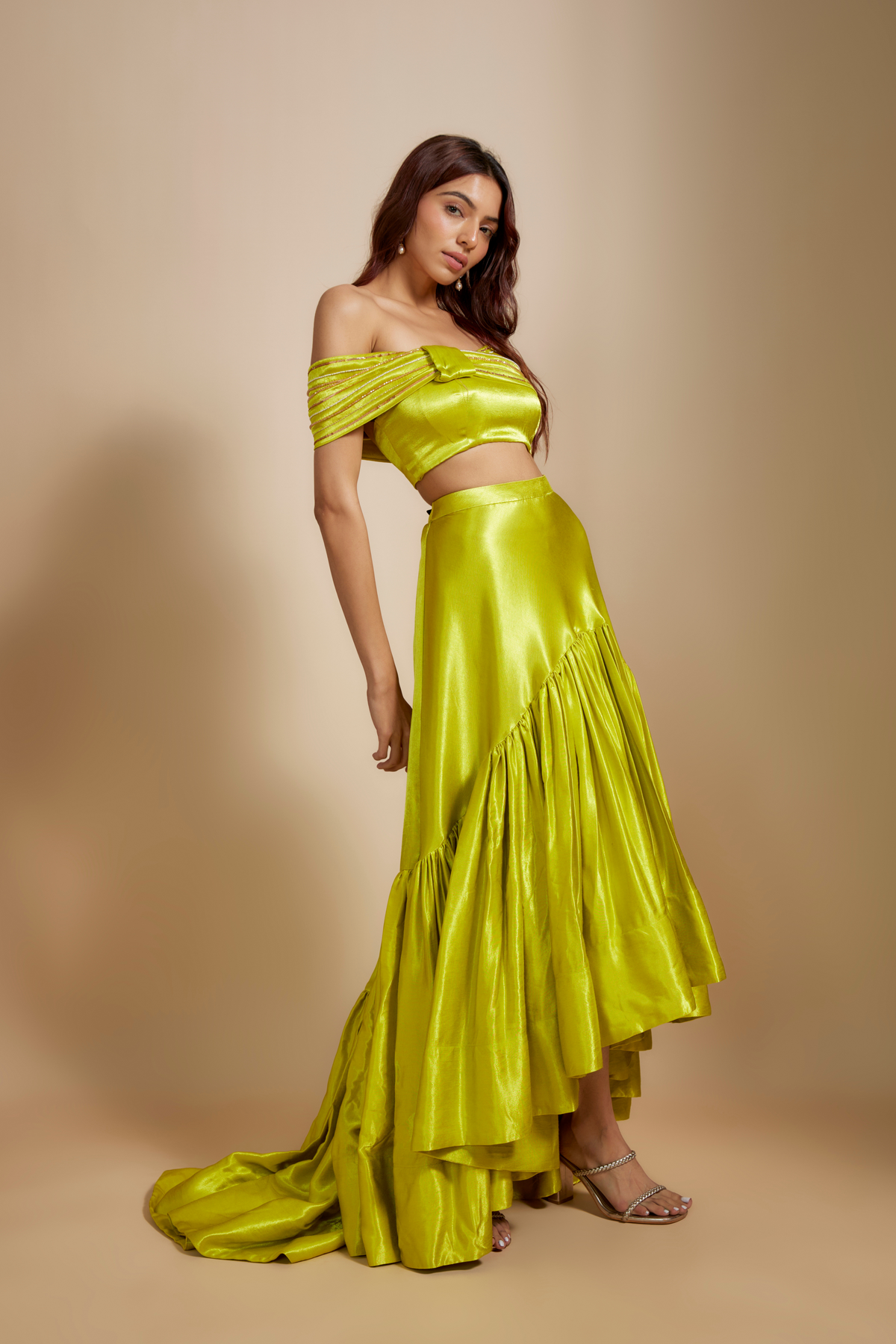 Neon Green Skirt Set