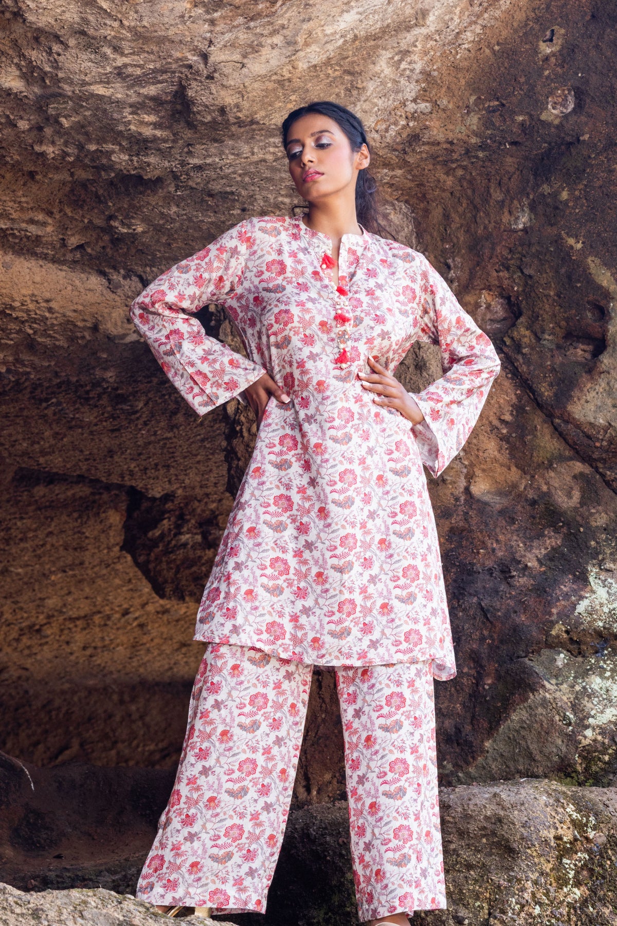 Red Kurta With Pant