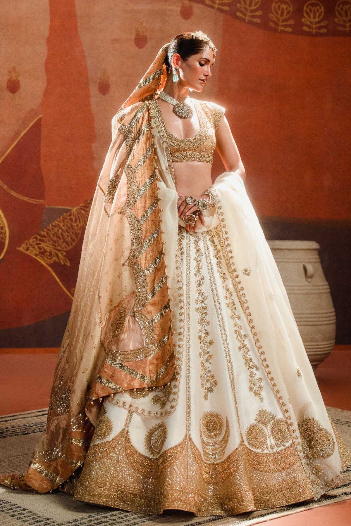 Nan Khati Ivory Lehenga Set