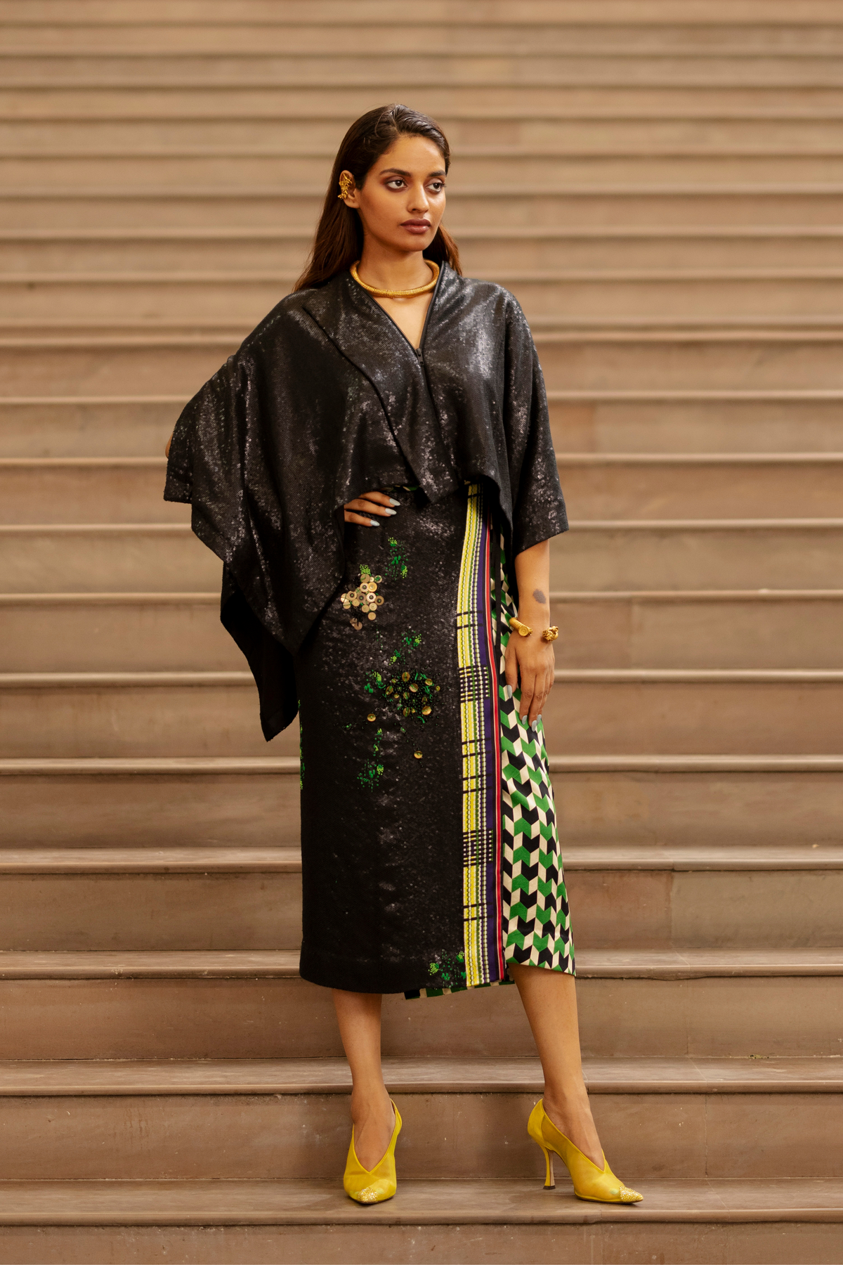 Sequin Wrap Skirt