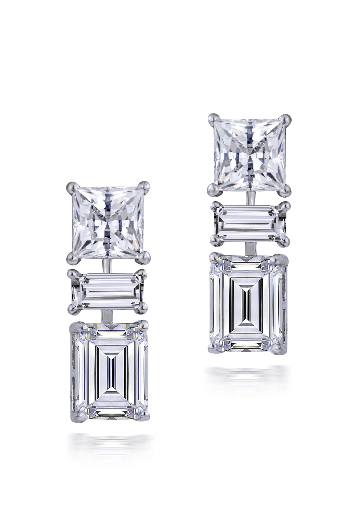 Corporate Earrings in White Stones
