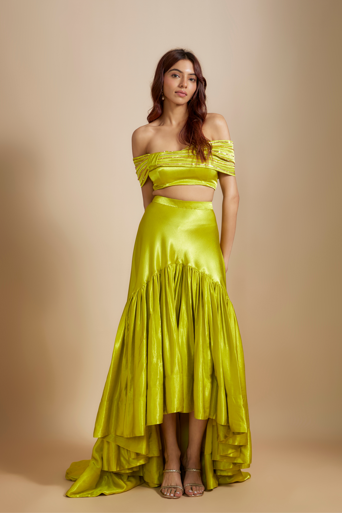 Neon Green Skirt Set