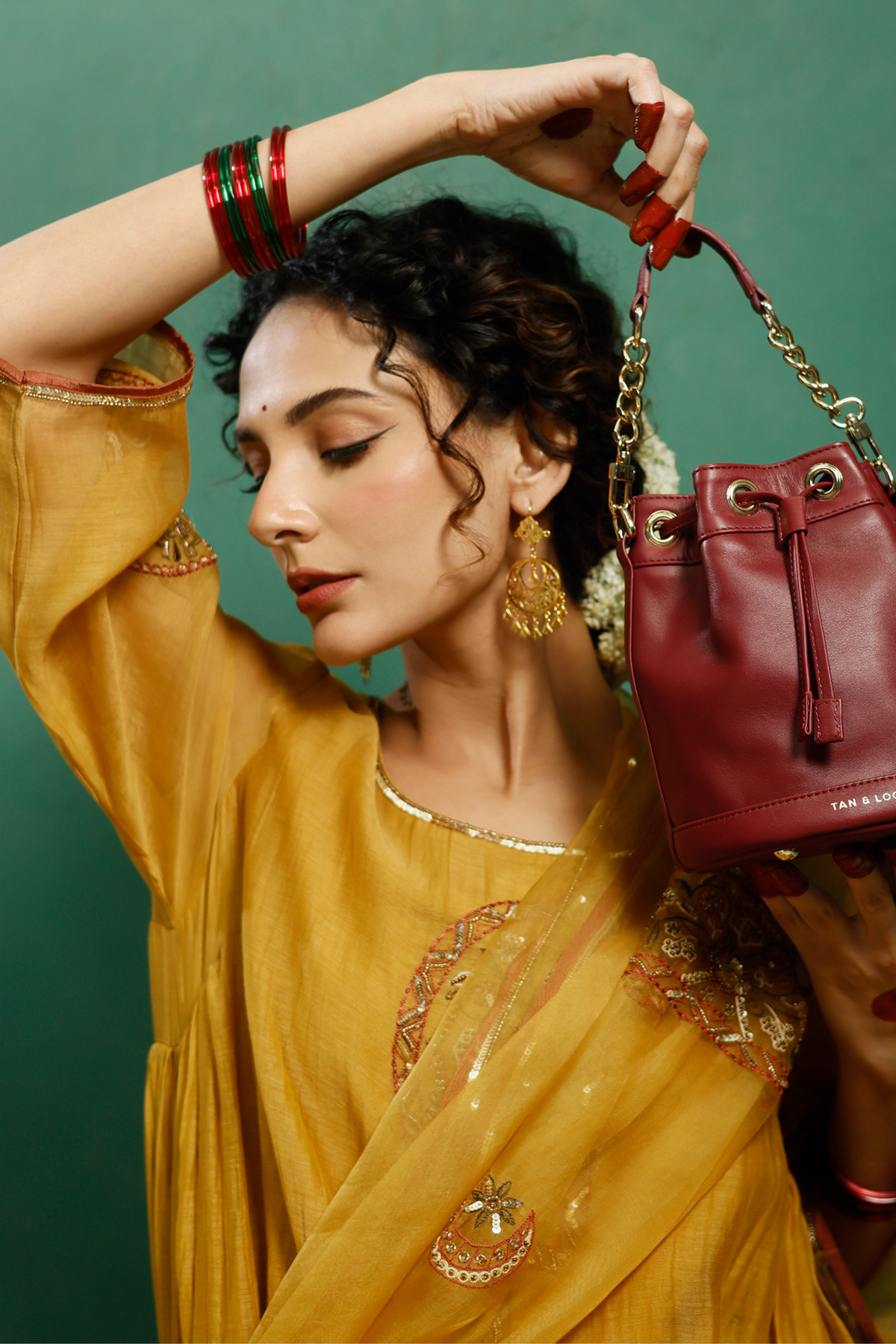 Divine Maroon  Bombay Bucket Bag