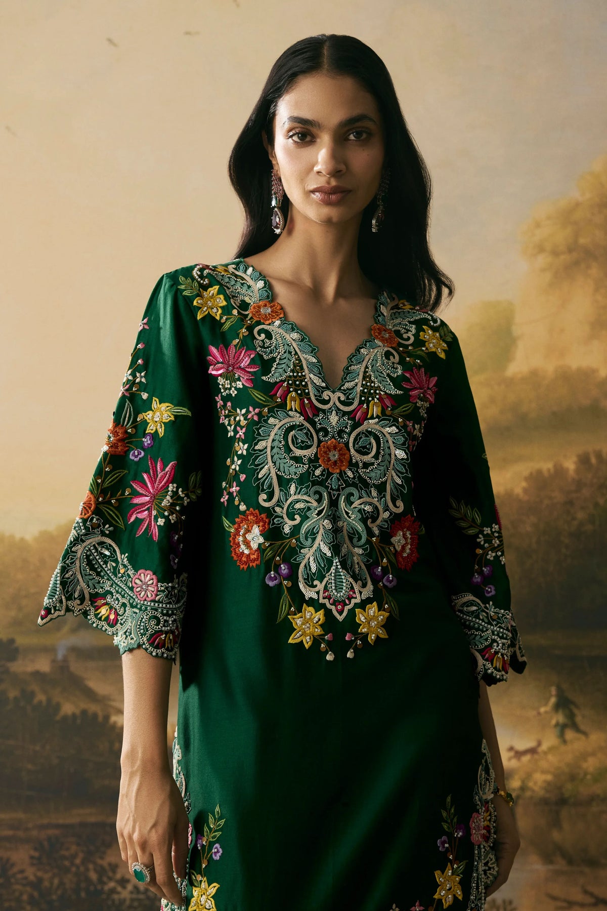 Emerald Chanderi Kurta Set