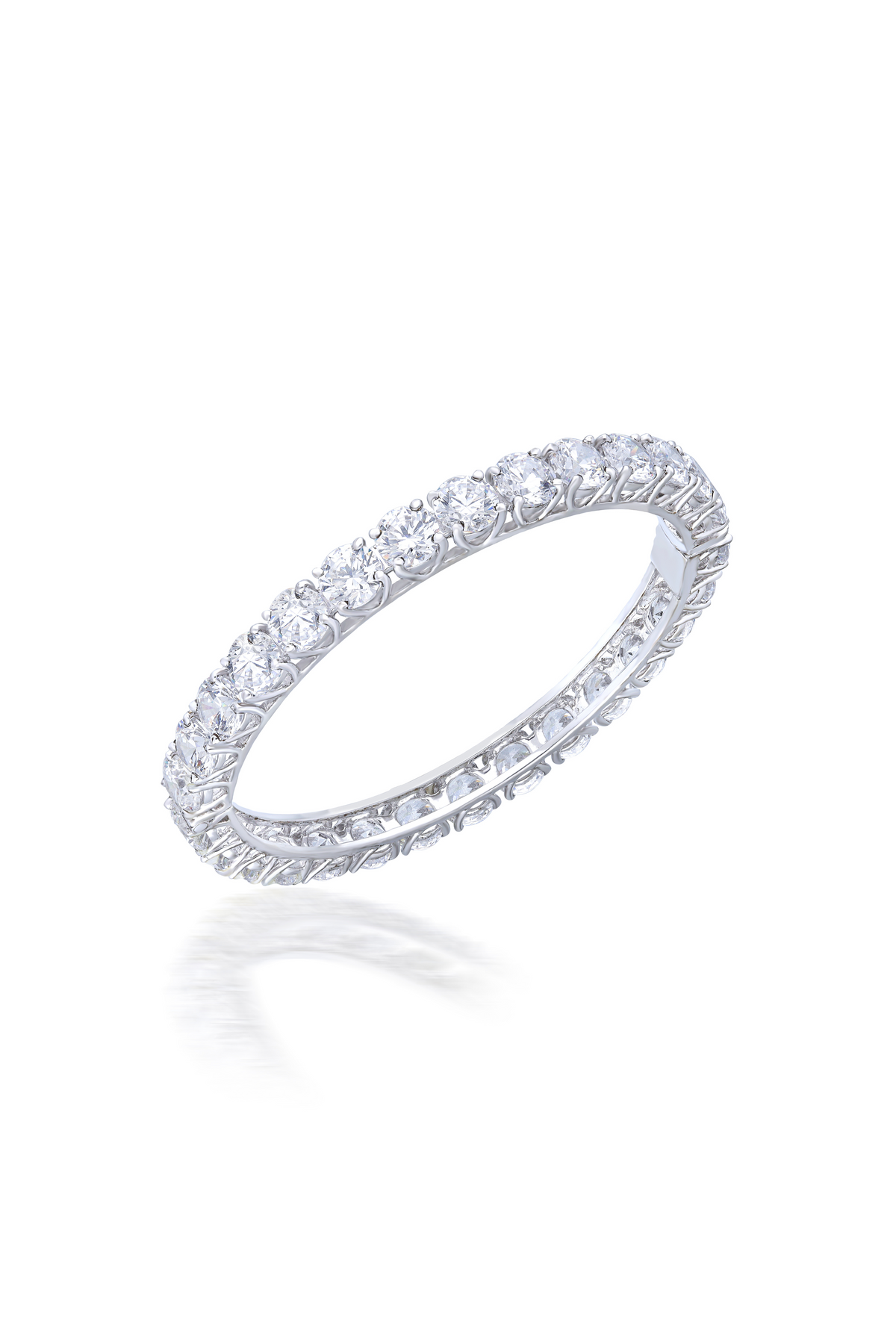 Solitaire Bangle In white