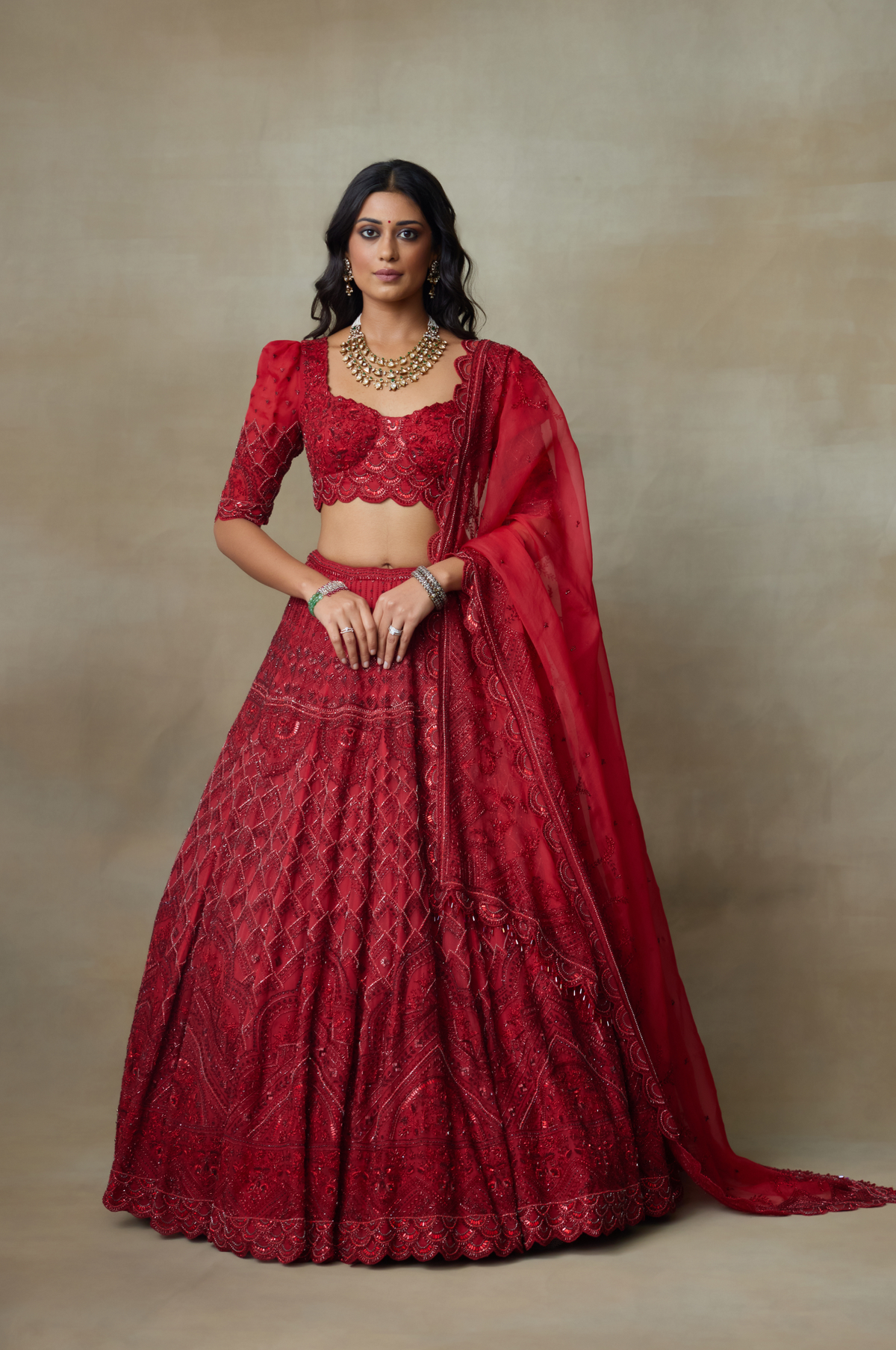 Scarlet Lehenga Set