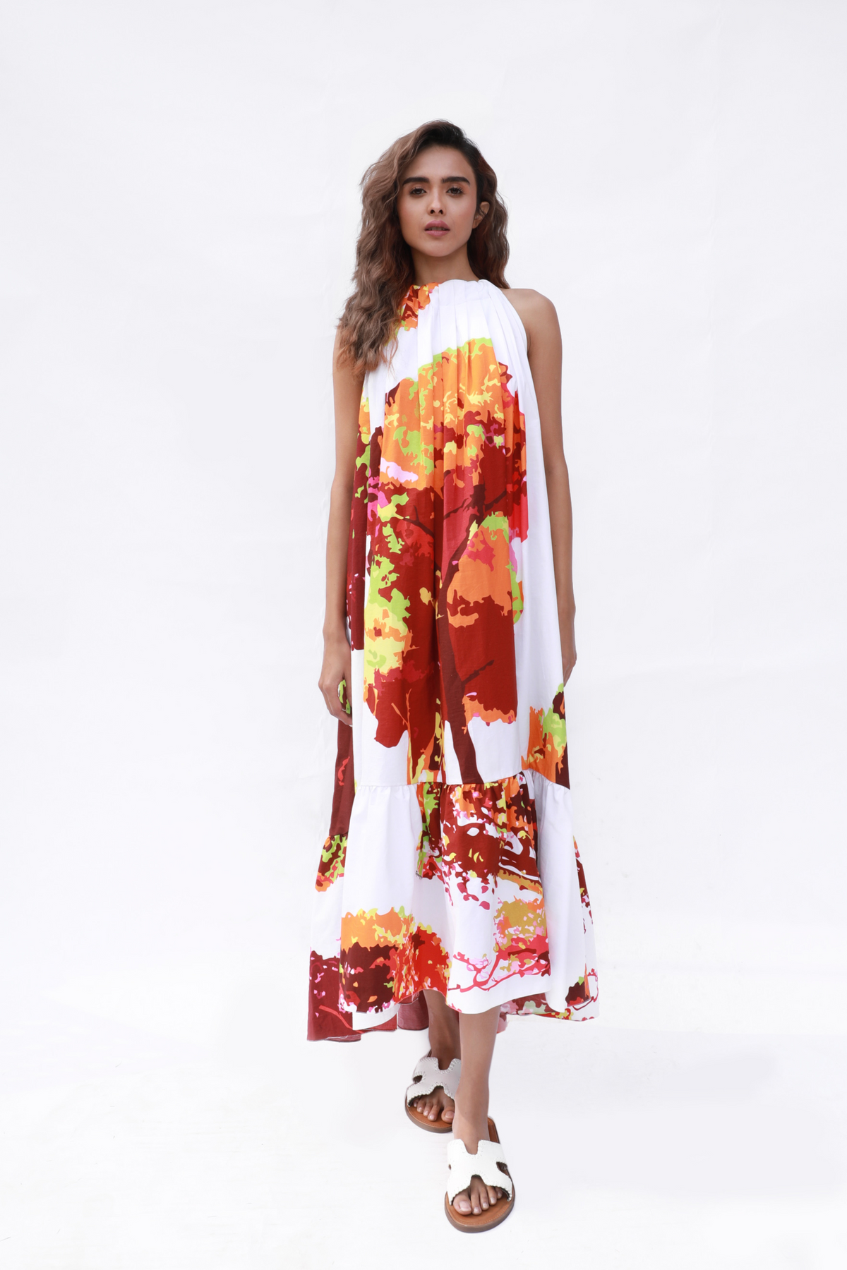 The Fall Gathered  Neck Dress