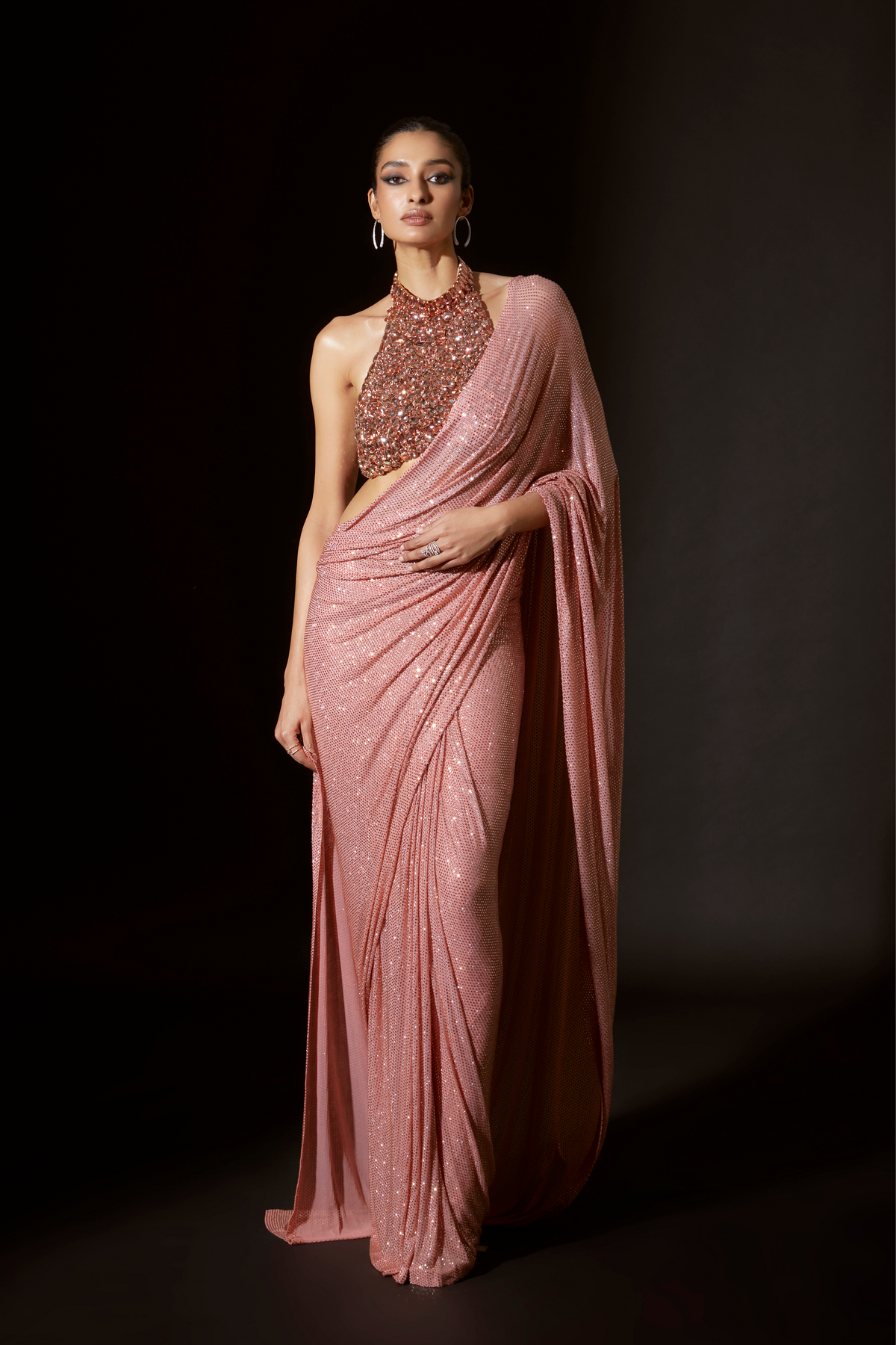 Peach Scarab Serenity Saree Set