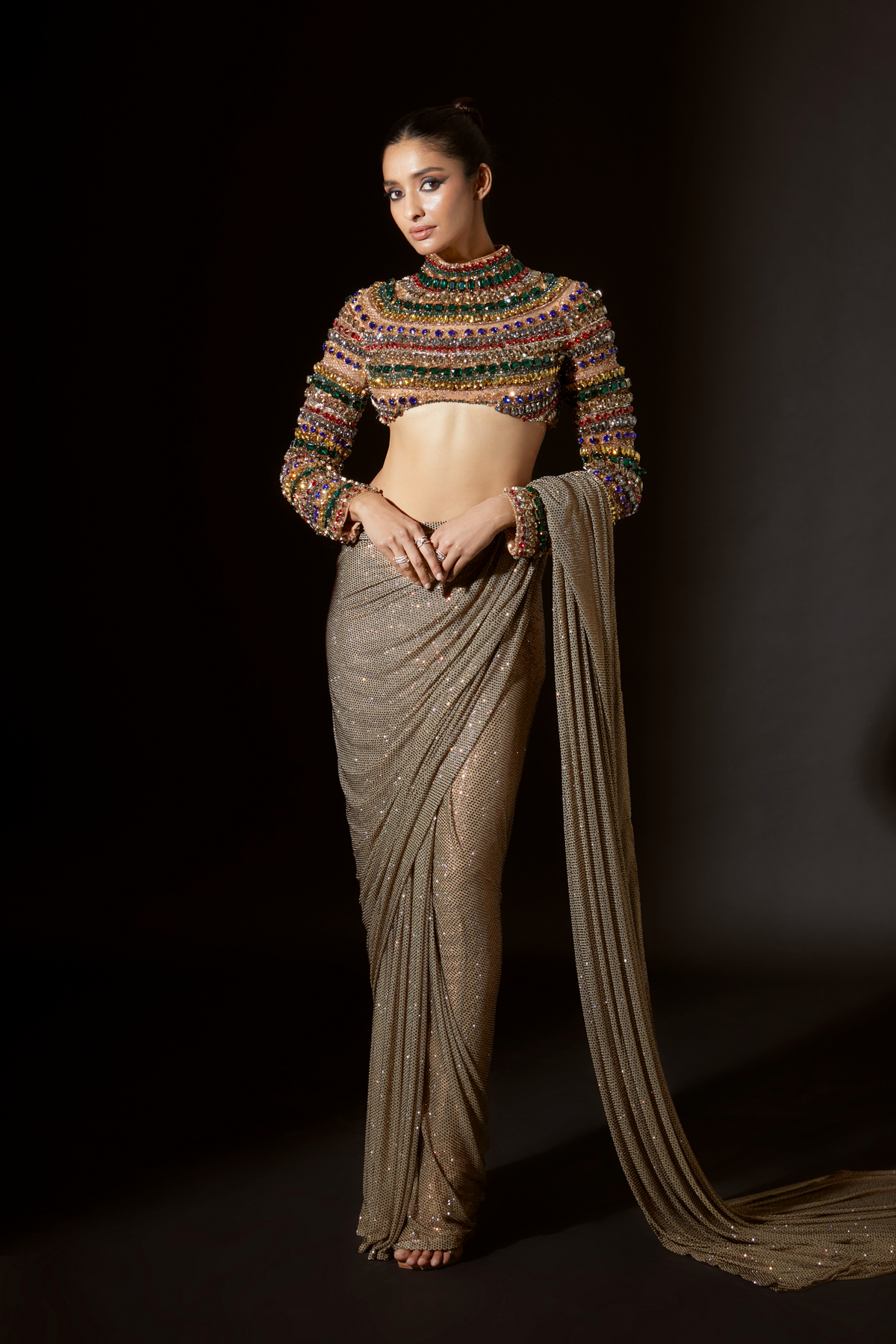 Dusky Gold Amun-ra Saree Set