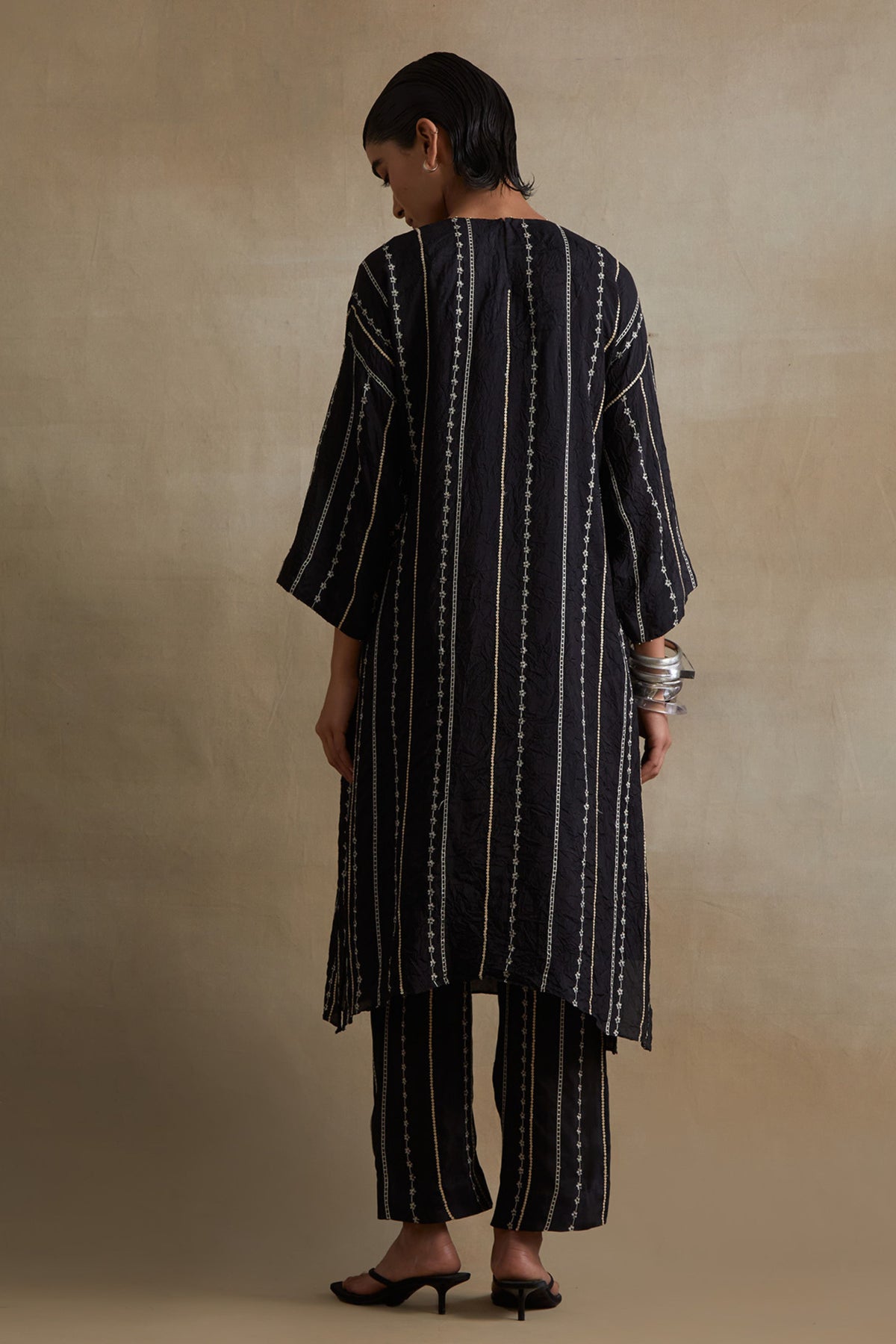 Black  Beaded Embroidered Kurta Set