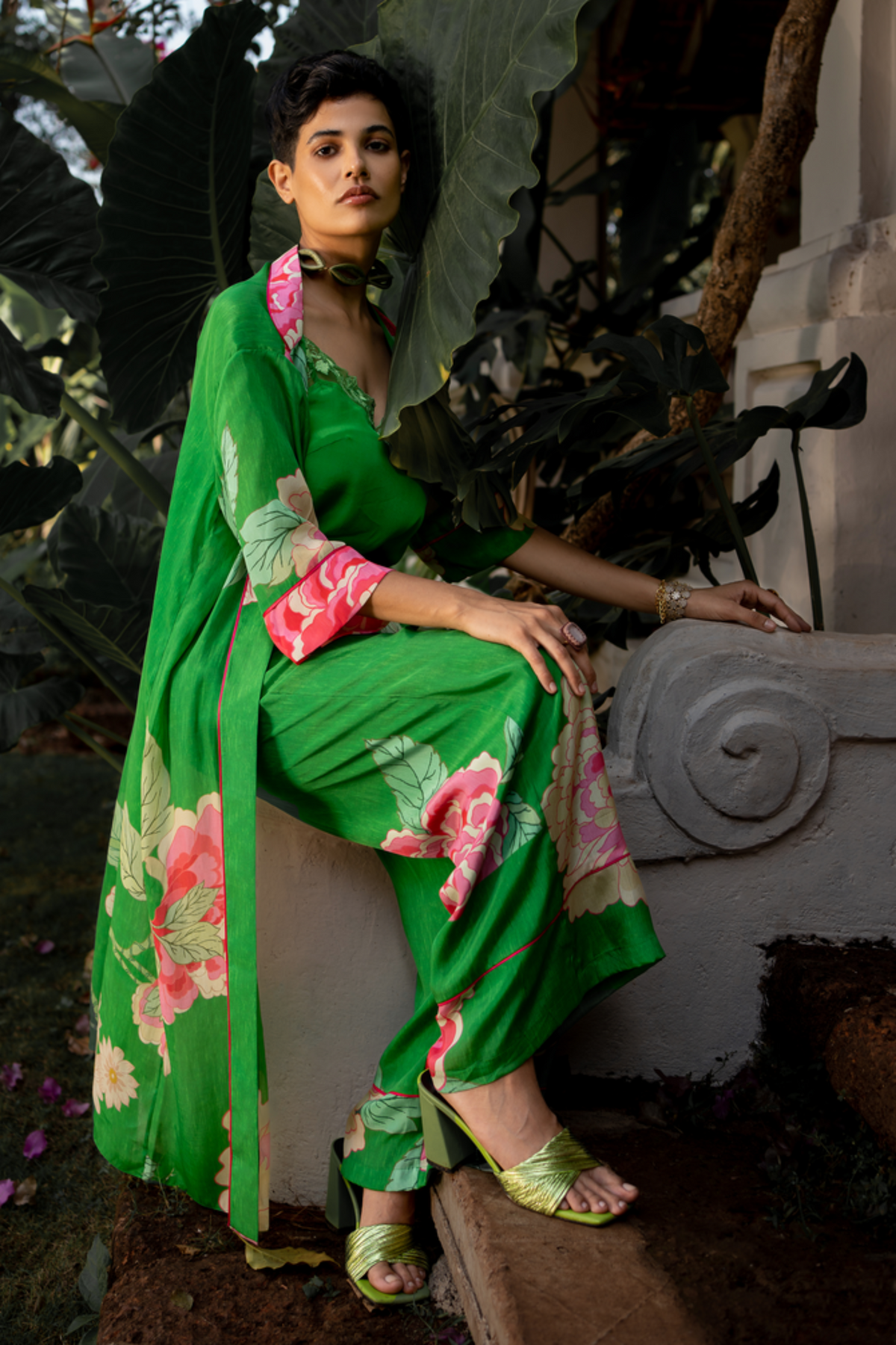 Spring Blooming Floral Jacket Set