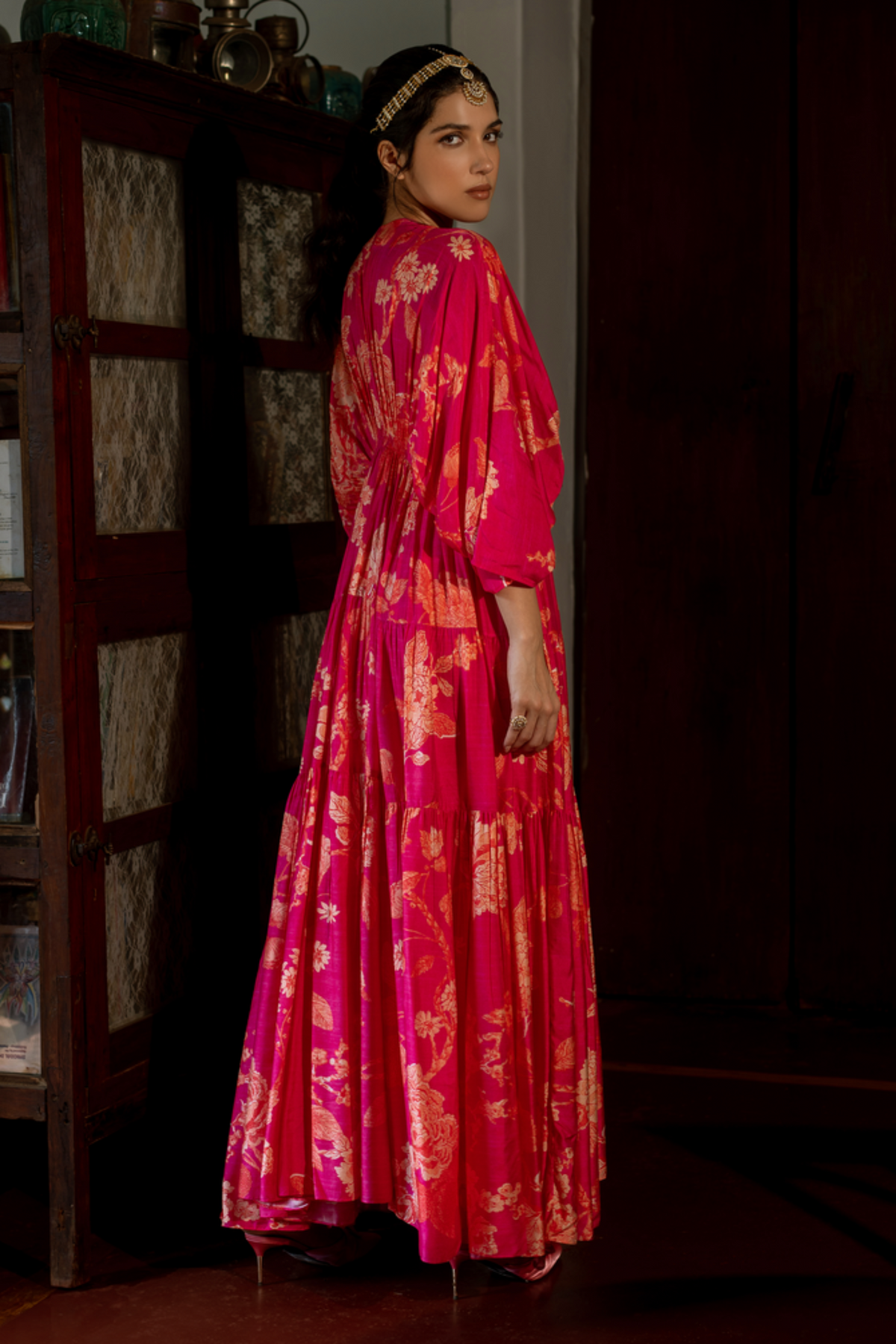 Flourishing Floral Jaal Kaftan Set