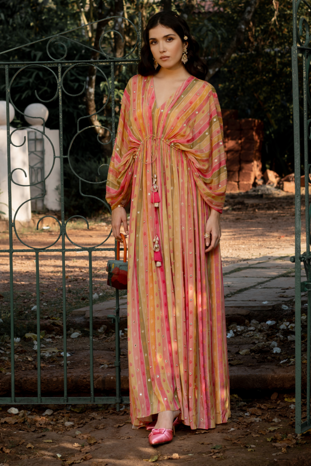 Vintage Stripe Kaftan Set