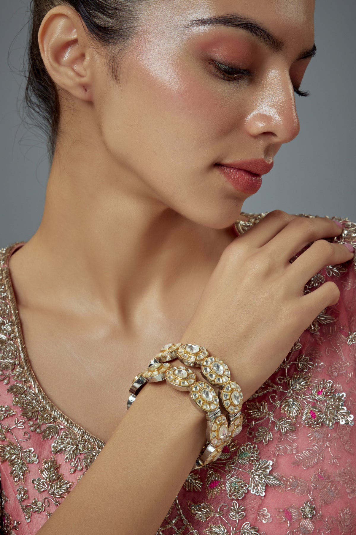 Saadgi Silver Gold Pair of Bangles
