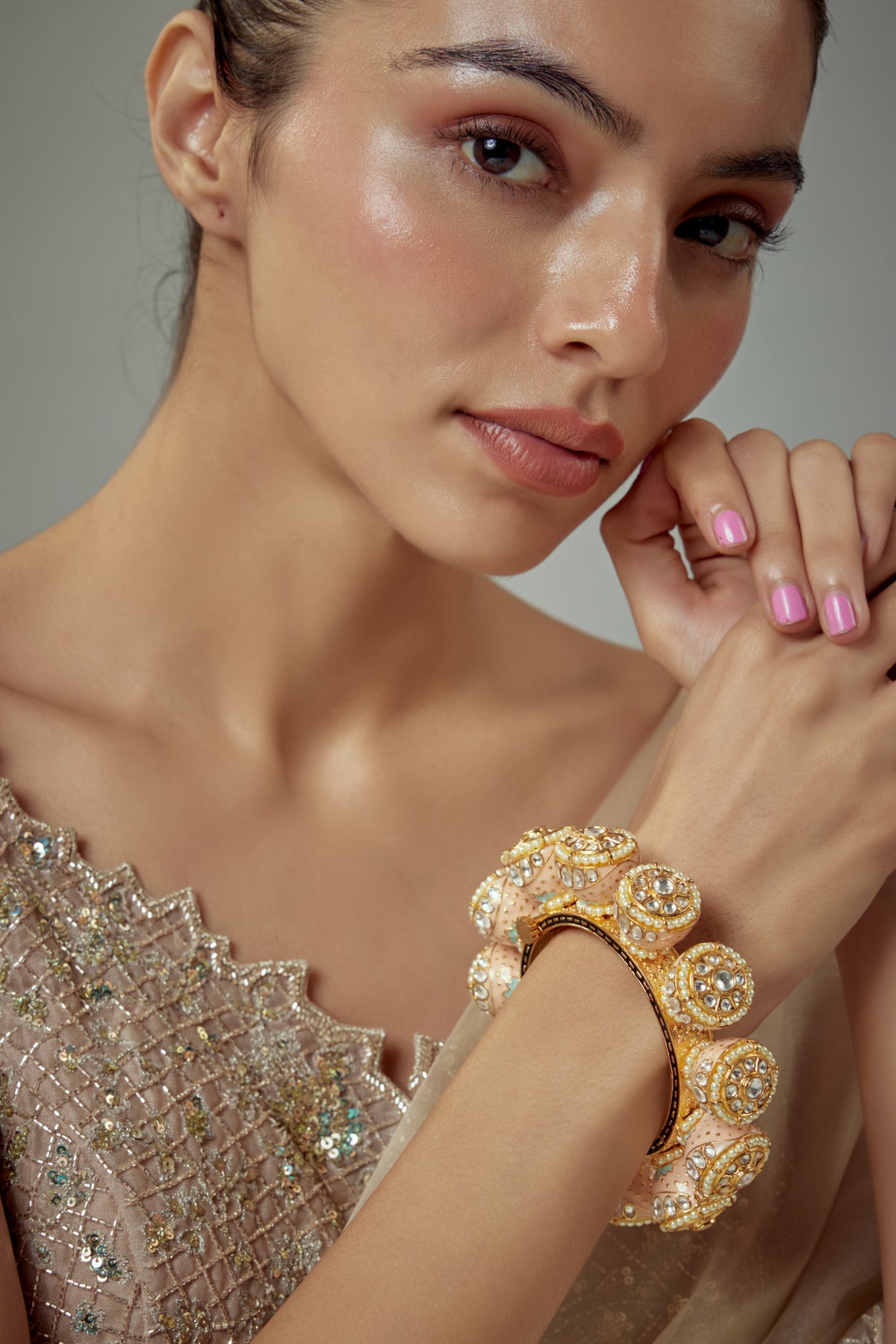 Florence Gold Plated Peach Bangle